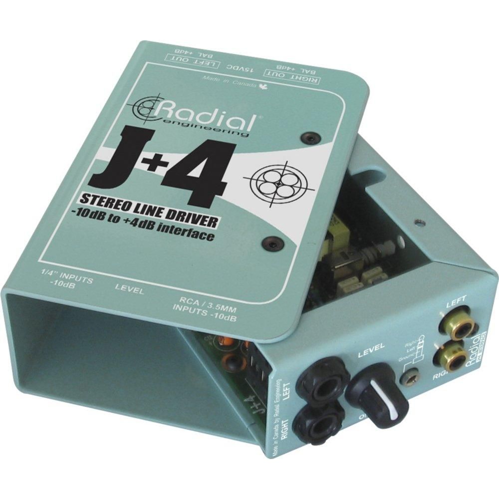 Radial Engineering J+4 Stereo Line Driver -10dB to +4dB Interface  2-Day Delivery