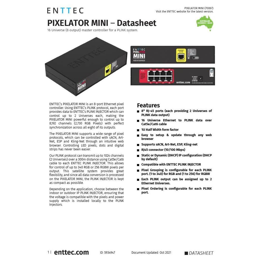 ENTTEC Pixelator Mini 8-Port Pixel Link Controller