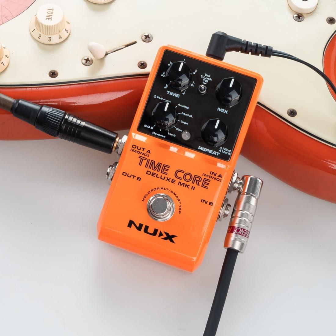 NUX Time Core Deluxe MKII Delay Effect Pedal, 7 Types Delay, 40 Seconds Stereo Phrase Looper