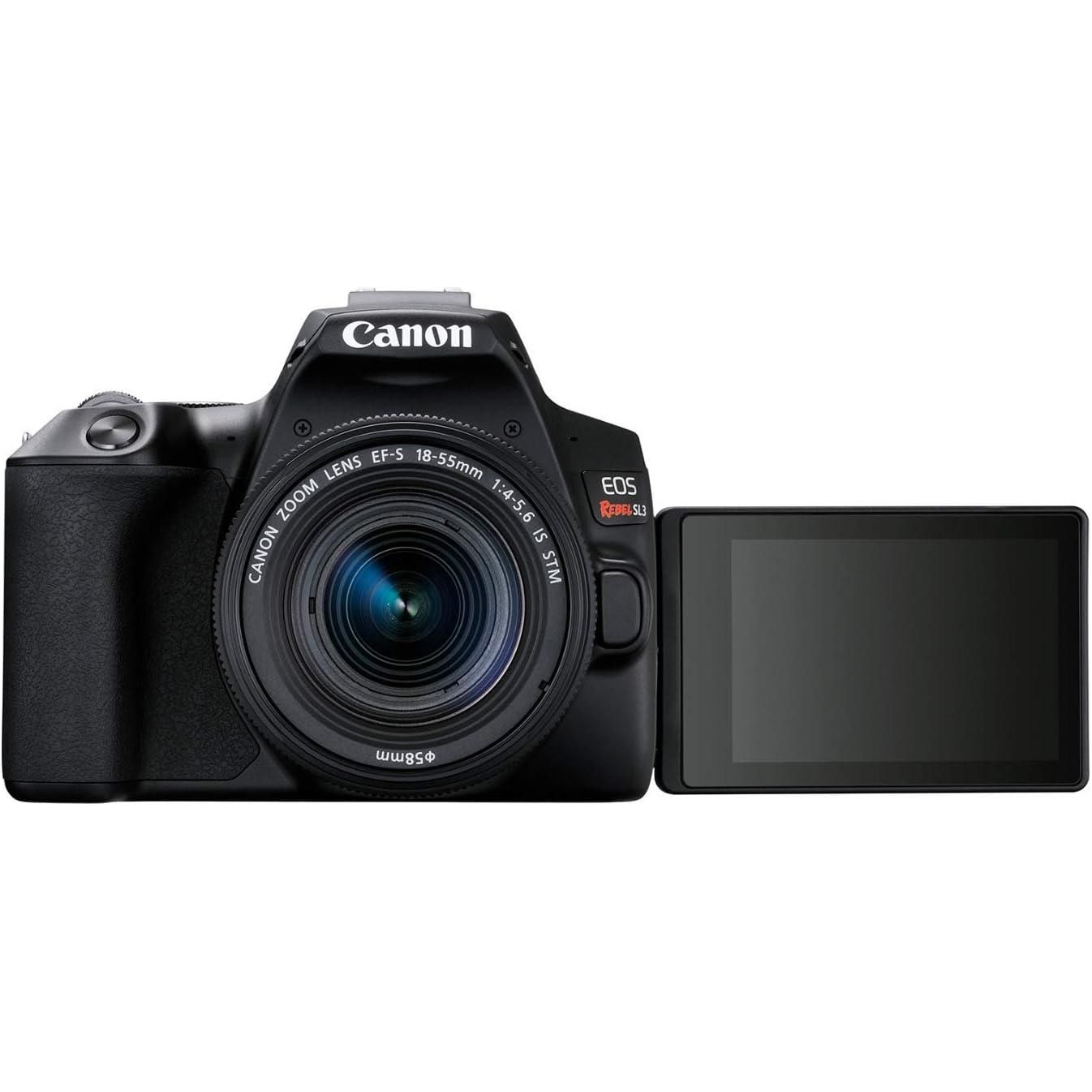 CANON EOS Rebel SL3 DSLR Camera, Built-in Wi-Fi, Dual Pixel CMOS AF and 3.0 inch Vari-Angle Touch Screen, Body, Black