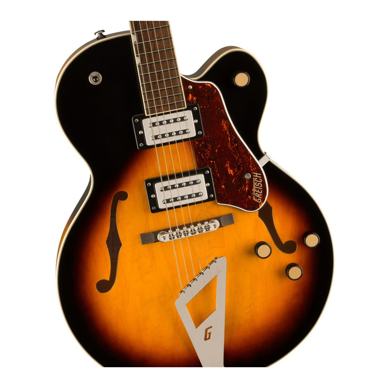 Gretsch G2420 Streamliner Hollow Body with Chromatic II Tailpiece, Nato Set-Neck, 6-String Right-Handed Electric Guitar (Aged Brooklyn Burst)