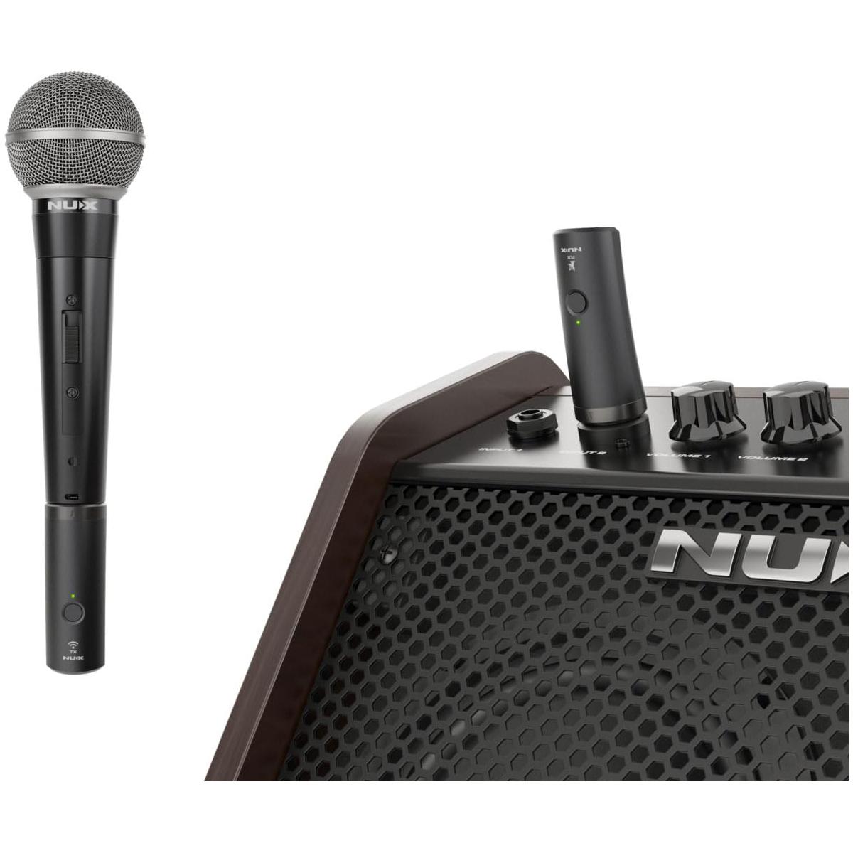 NUX B-3RC Microphone Wireless System with Charging Case, Microphone Bundle, 2.4GHz 24-bit/44.1kHz Audio Quality,