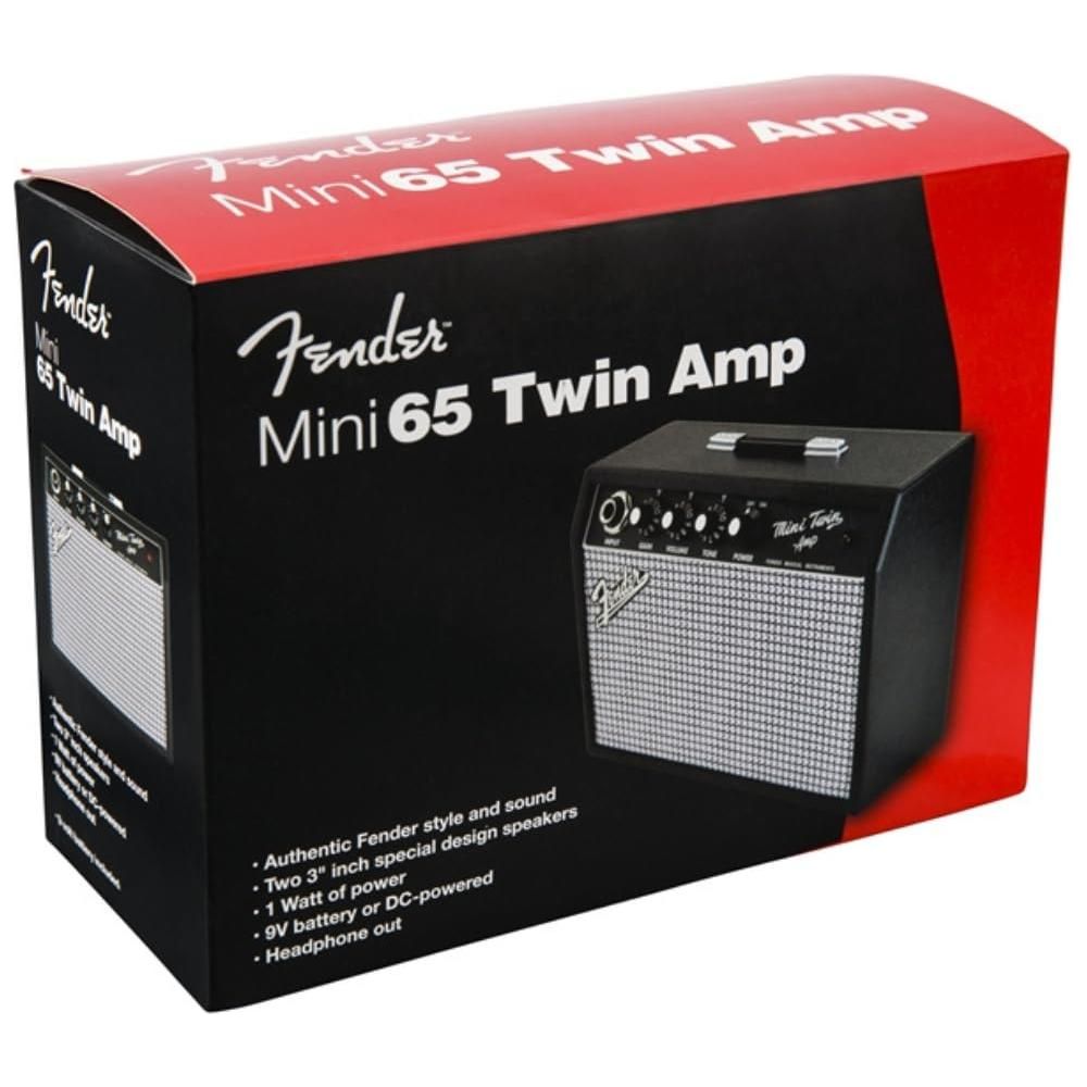 Fender Mini Guitar Amp - Mini '65 Twin Amp (Black) Bundle with 12x Fender Guitar Picks and Liquid Audio Instrument Polishing Cloth - Mini Amp for Electric Guitar, Electric Guitar Amplifier