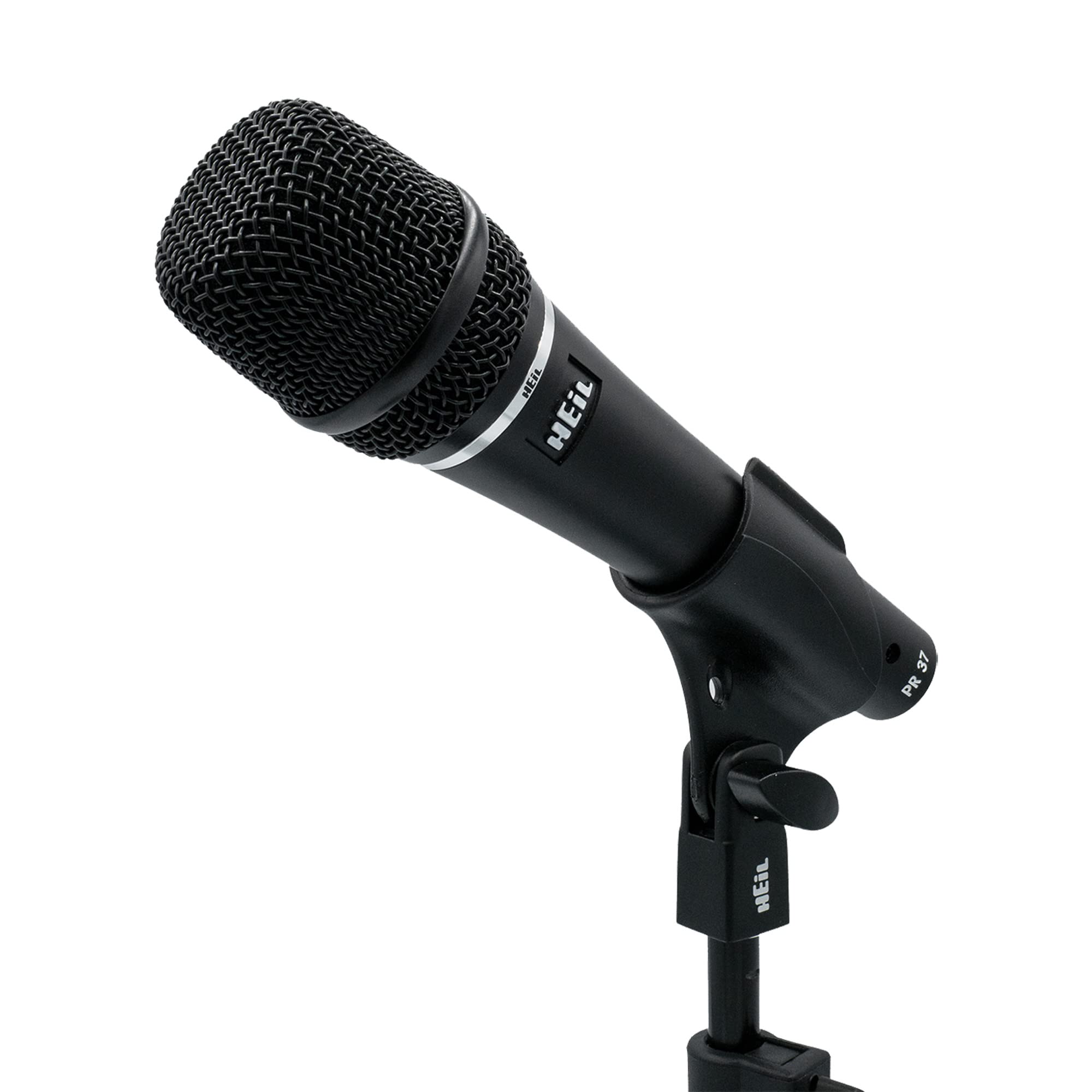 Heil PR 37 Dynamic Microphone for Live Sound Applications, XLR Microphone for Live Music, Wide Frequency Response, Ultra-Clear Sound, Superior Rear Noise Rejection, and Durable Construction - Black