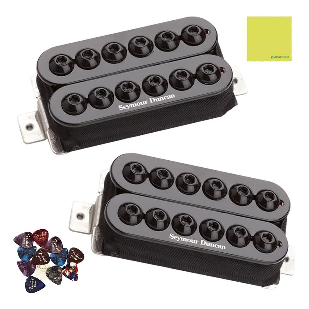 Seymour Duncan 11108-31-B Invader Aggressive Passive Humbucker Bridge Pickup Bundle w/12x Guitar Picks and Liquid Audio Polishing Cloth