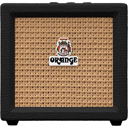 Liquid Audio Orange Amps Crush Mini 3W Guitar Combo Amp Bundle w Power Adapter, Pig Hog Instrument Cable, 24 Picks, Battery Polishing Cloth