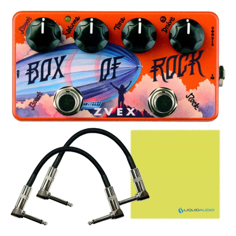 ZVEX Effects Vexter Box of Rock VBOR Distortion Guitar Pedal Bundle w/ 2X 6" Patch Cable & Liquid Audio Polishing Cloth