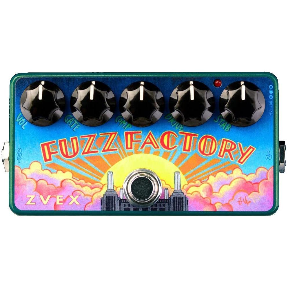 ZVEX Effects Fuzz Factory Vexter Series Fuzz Guitar Pedal + Two 6” Patch Cables + Liquid Audio Polishing Cloth