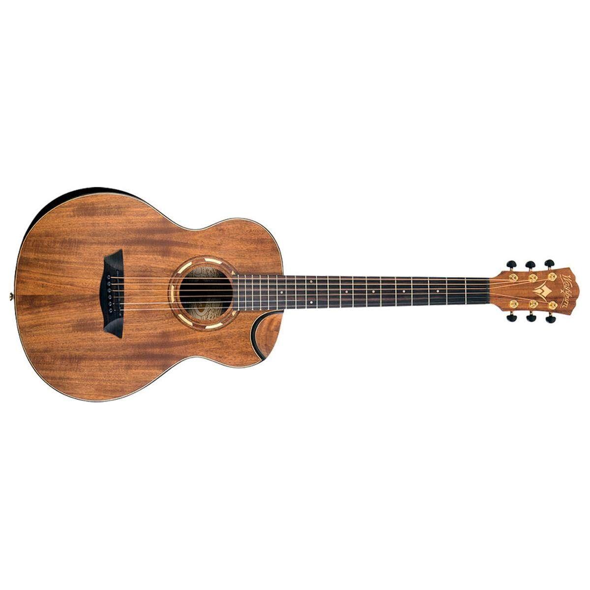 Washburn Comfort G-Mini 55 Koa Travel Size Acoustic Guitar, Natural