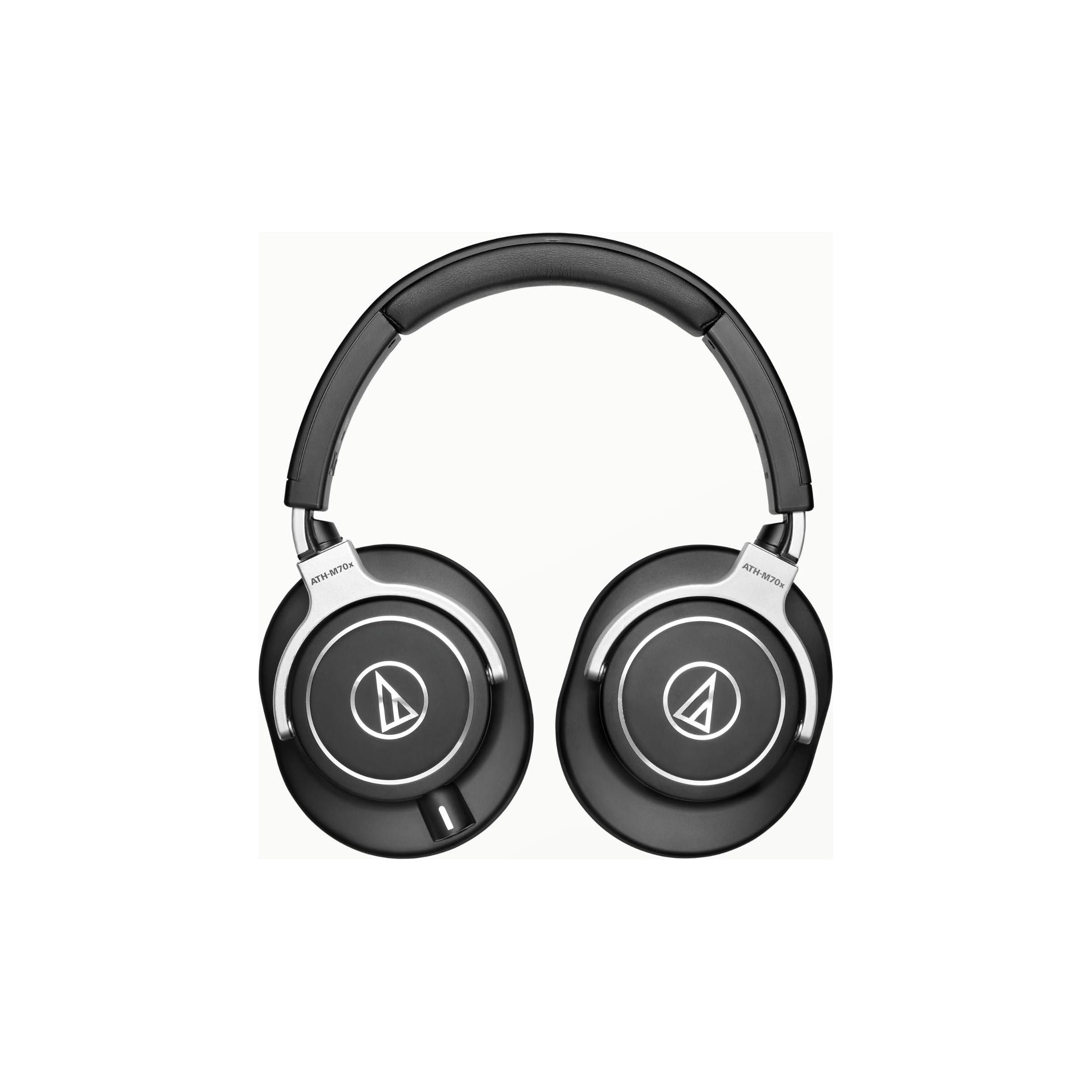 Liquid Audio Audio-Technica ATH-M70x Professional Monitor Headphones Bundle w/Pig Hog Solutions Headphone Extension Cable 1/4" Polishing Cloth