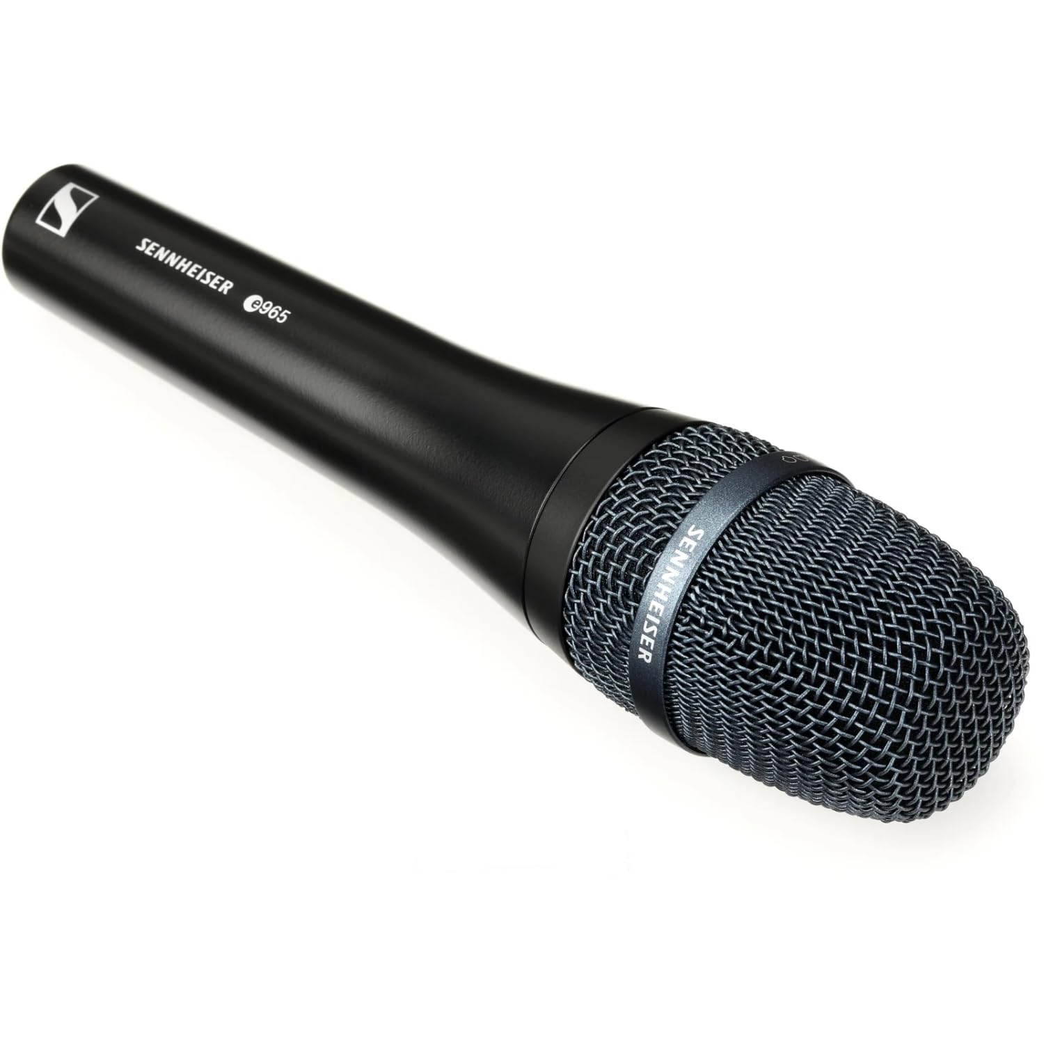 Liquid Audio - Sennheiser E 965 Condenser Handheld Vocal Microphone Bundle w/Pig Hog PHM10 8mm Mic Cable Polishing Cloth