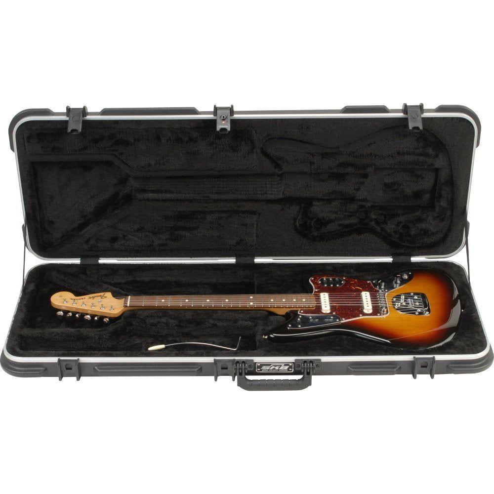 SKB Cases Molded Hardshell Case with Plush Foam Interior, TSA Latch, and Over-Molded Handle for Fender Jaguar or Fender Jazzmaster Guitar