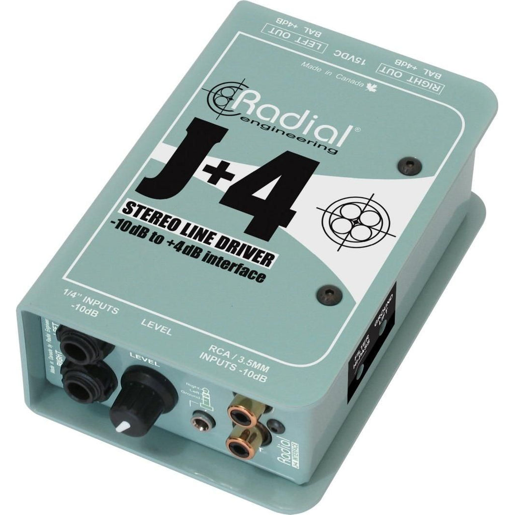 Radial Engineering J+4 Stereo Line Driver -10dB to +4dB Interface  2-Day Delivery