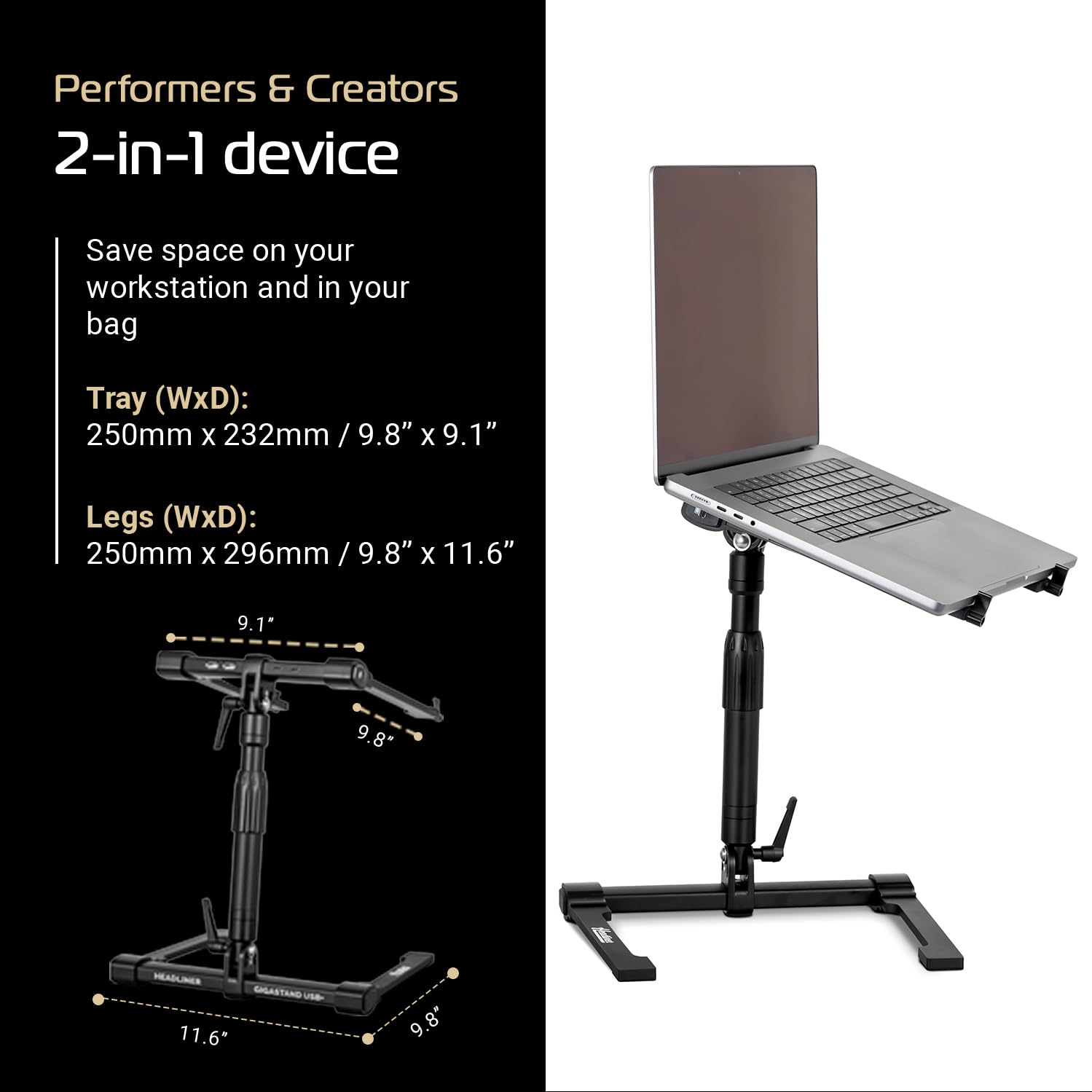 Headliner Gigastand - Adjustable DJ Laptop Stand