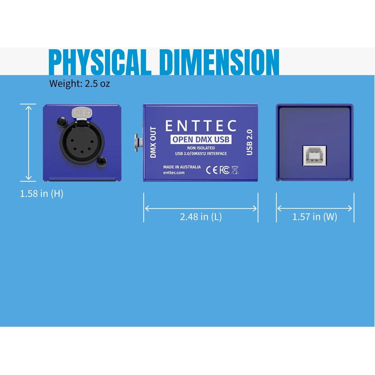 Enttec 70303 Open DMX USB Lighting Interface Controller Widget (Open Source/Hardware Only)