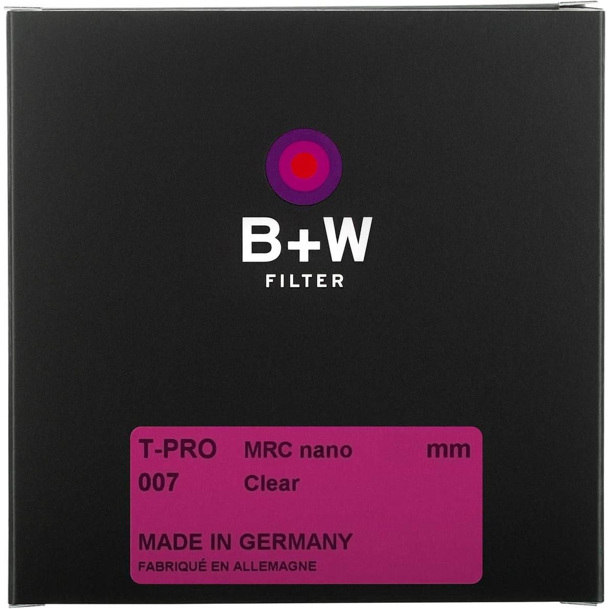 B + W Clear Protection Filter for Camera Lens