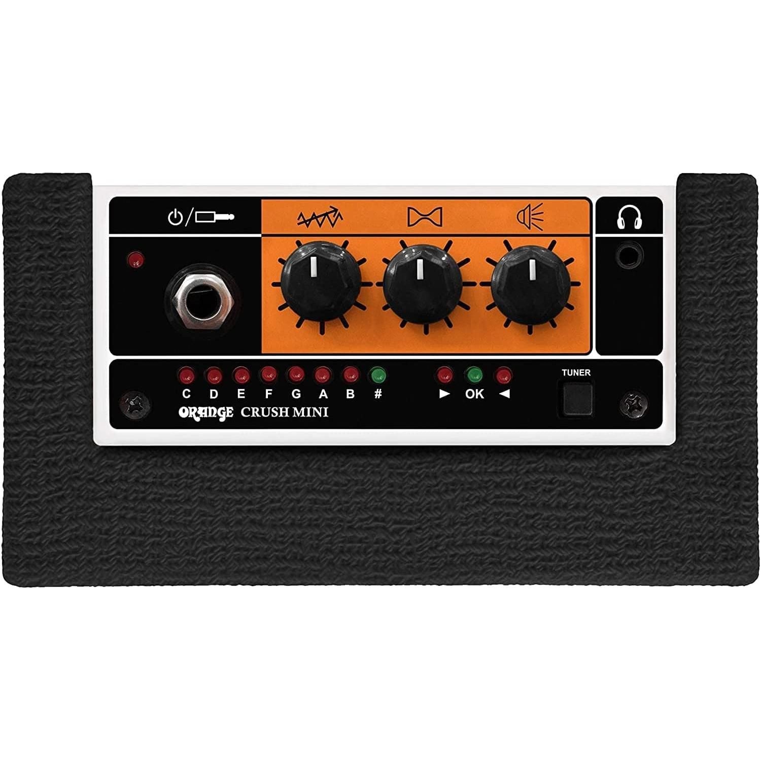 Orange Amplification Crush Mini 3-Watt Battery Powered Guitar Combo Amplifier (Black) Bundle w/ 2 Batteries & Liquid Audio Polishing Cloth (4 Items)