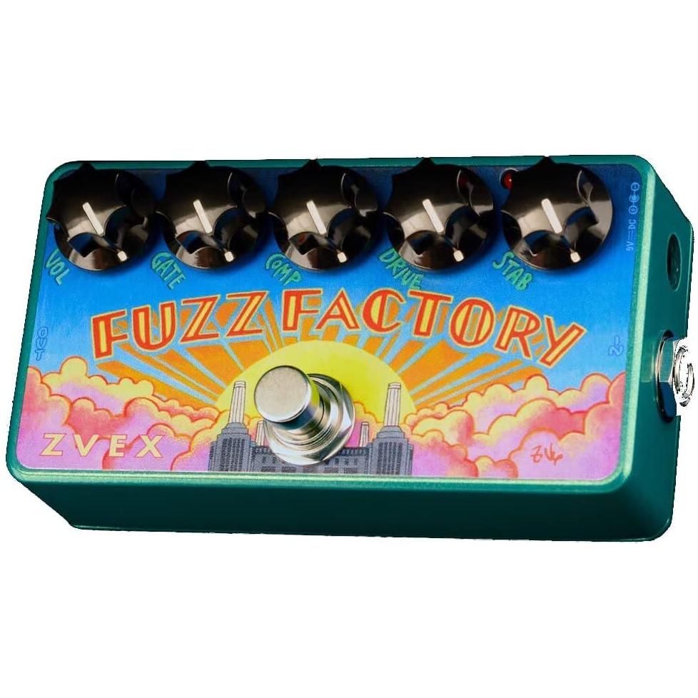 ZVEX Effects Fuzz Factory Vexter Series Fuzz Guitar Pedal + Two 6” Patch Cables + Liquid Audio Polishing Cloth