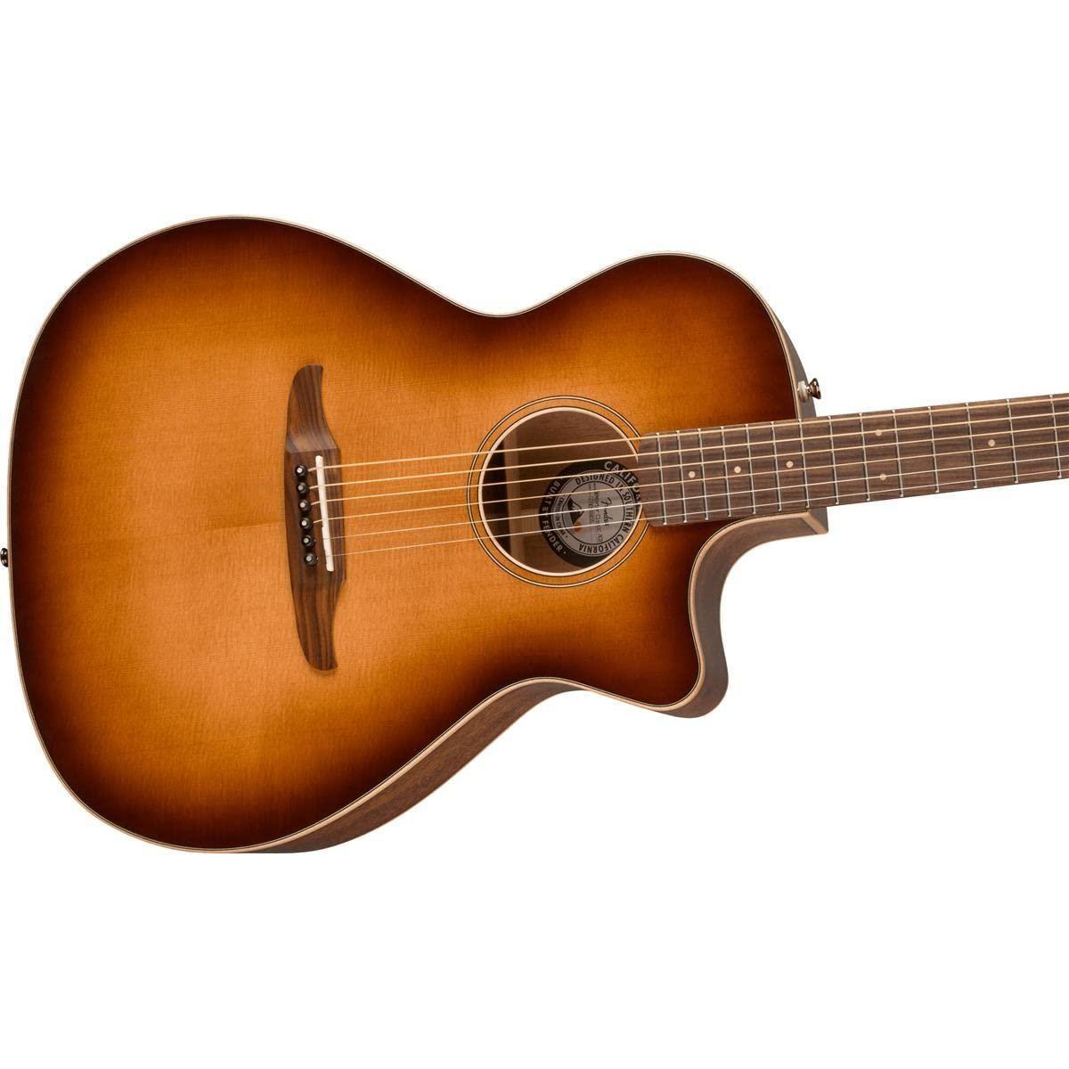 Fender Newporter Classic Acoustic Guitar, Aged Cognac Burst, Pau Ferro Fingerboard, with Gig Bag