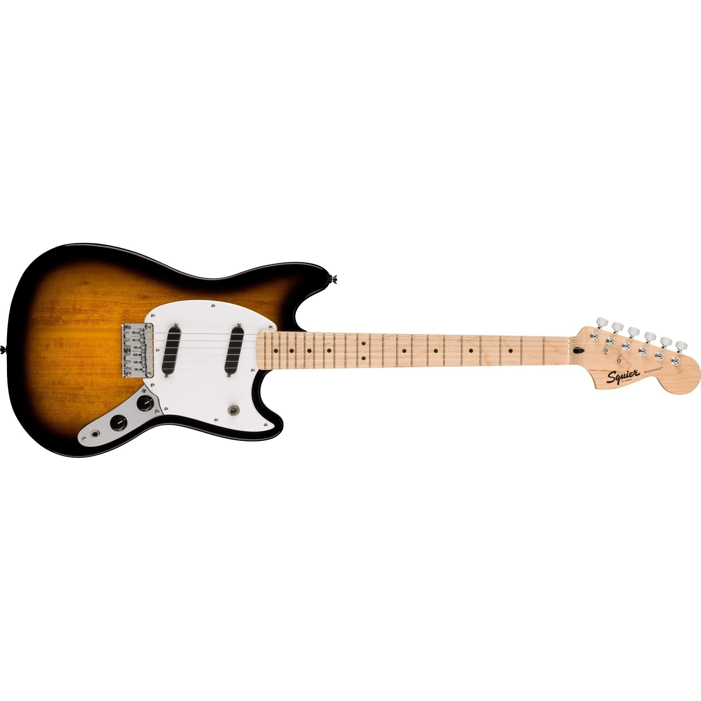 Squier Sonic Mustang Electric Guitar, with 2-Year Warranty, 2-Color Sunburst, Maple Fingerboard