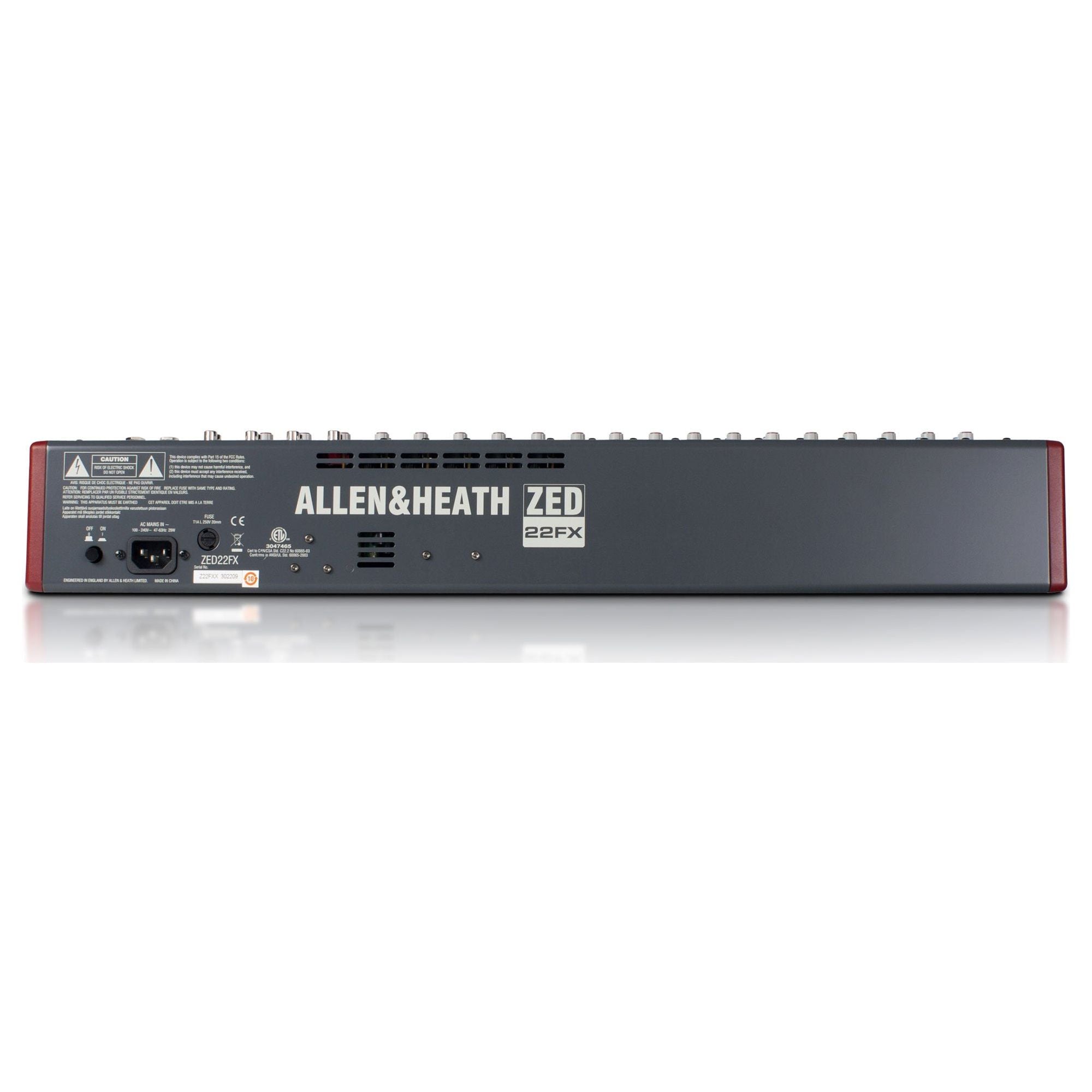 Allen & Heath ZED-22FX Multipurpose 22-Channel Mixer with FX for Live Sound and Recording