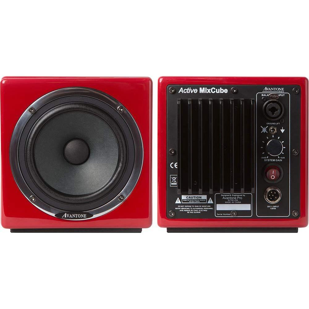 Avantone Pro Active MixCubes 5.25 Inches Powered Studio Monitor Pair - 10th Anniversary Red