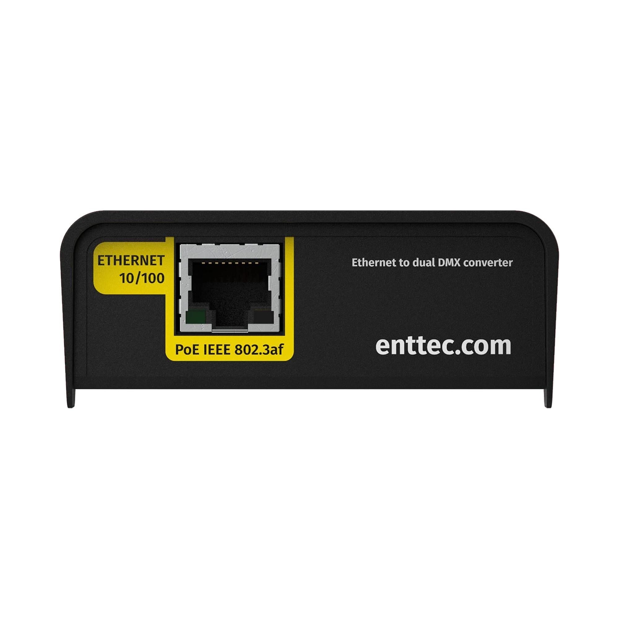 ENTTEC DIN Ethergate POE 71030 2 Universe Ethernet to Dual DMX RDM Converter, Black