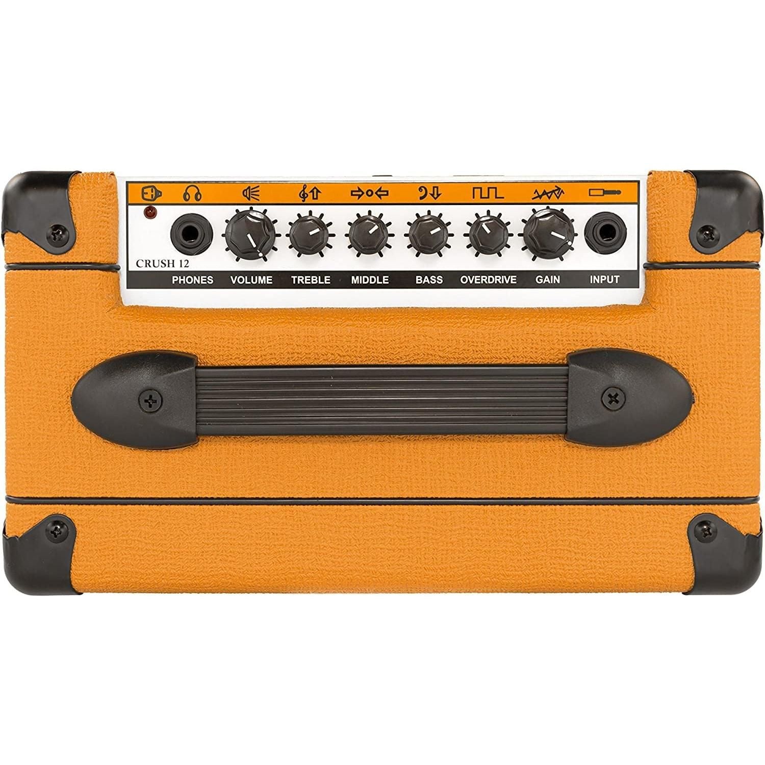 Orange Crush 12 12W 1x6 Guitar Combo Amp Bundle w/Pig Hog Woven Instrument Cable, Power Cable and Liquid Audio Polishing Cloth (3 Items)