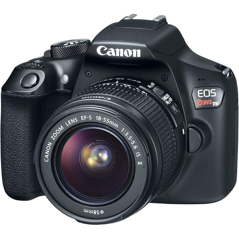 Canon EOS Rebel T6 Digital SLR Camera Kit with EF-S 18-55mm f/3.5-5.6 is II Lens, Built-in WiFi and NFC - Black