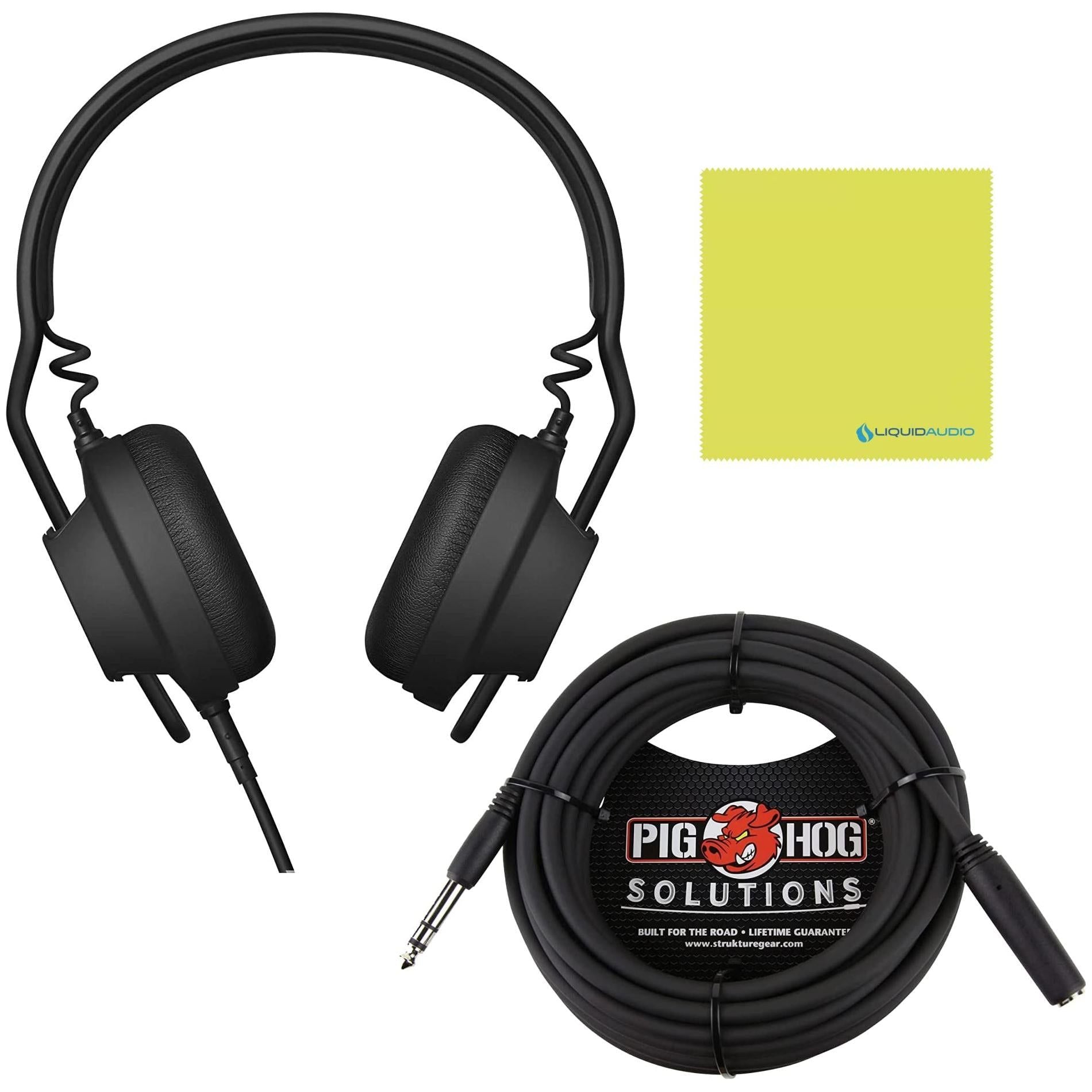 AIAIAI TMA-2 DJ Modular Professional Headphones Bundle w/ Pig Hog PHX14-25 Headphone Extension Cable, 1/4" & Liquid Audio Polishing Cloth