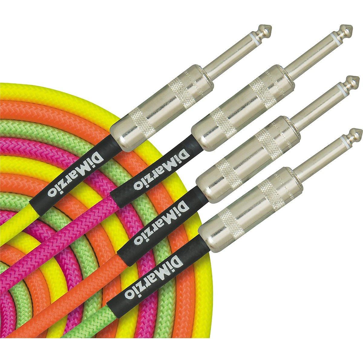 DiMarzio EP1718SSPK Braided Instrument Cable - Straight to Straight with Switchcraft Connectors - 18 Foot Neon Pink