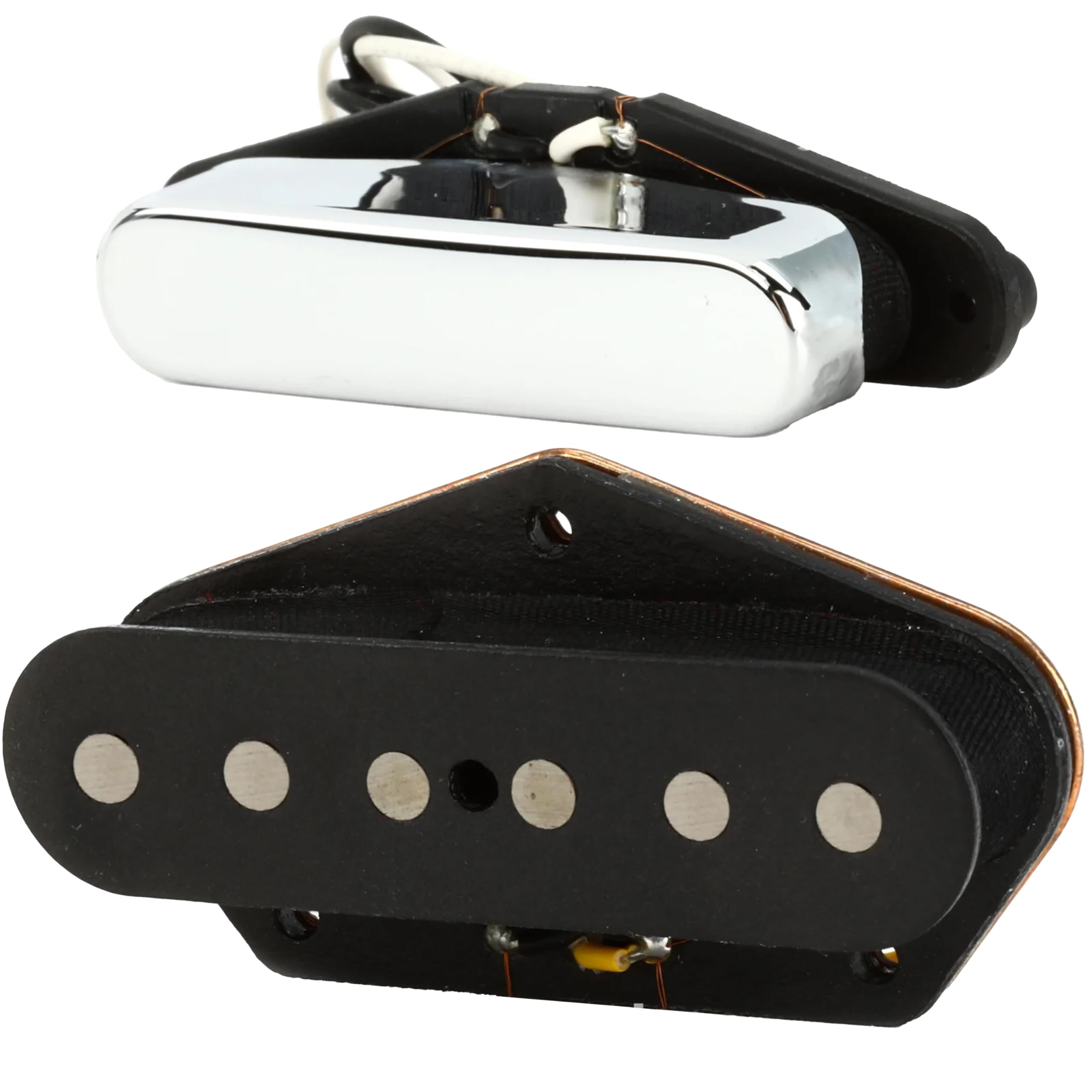 Fender Vintera '50s Vintage Telecaster Pickup Set Bundle with 12 Guitar Picks and Instrument Polishing Cloth - Black Bridge & Chrome Neck, Classic Tone & Style