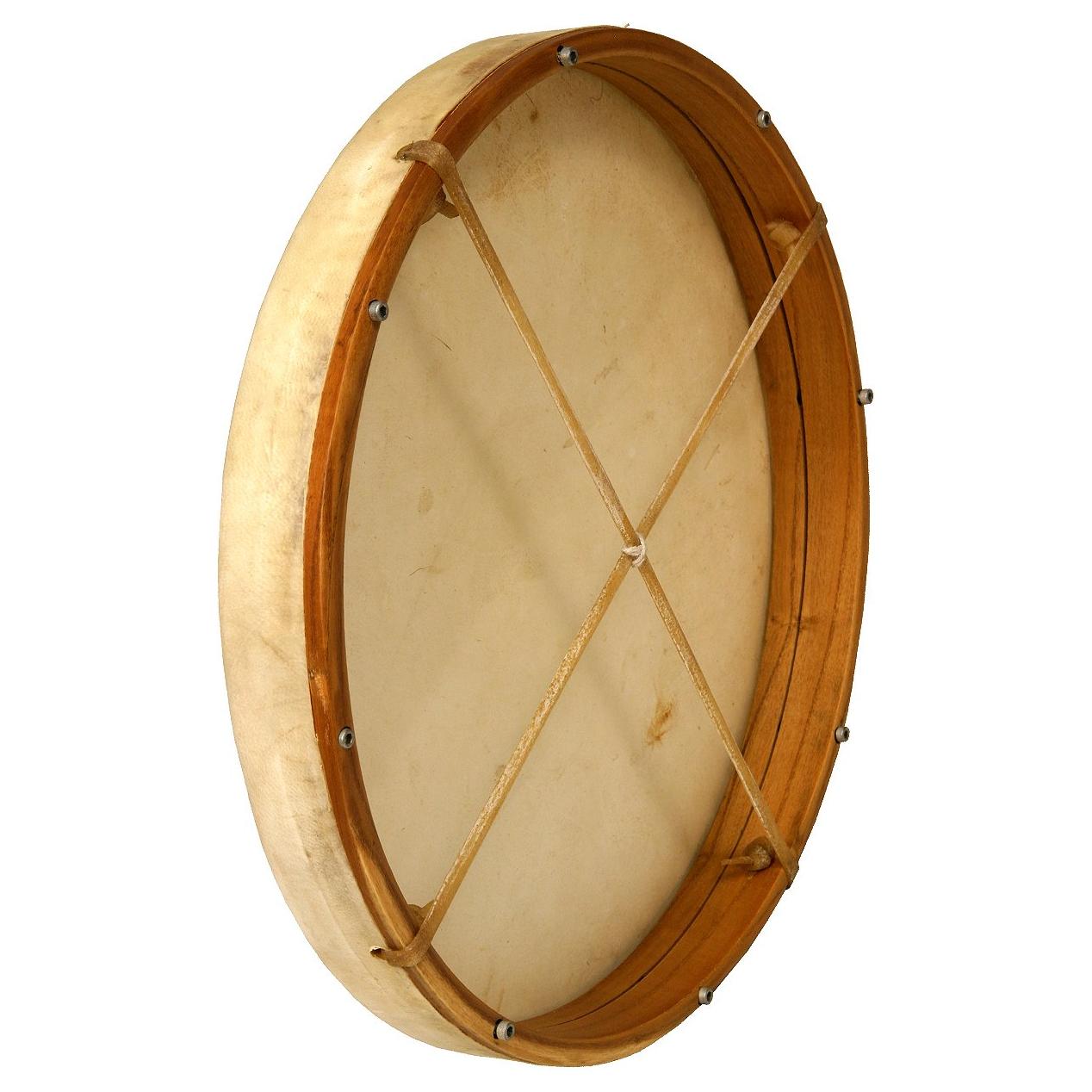 MID-EAST DOBANI TUNABLE GOATSKIN HEAD WOODEN FRAME DRUM WITH BEATER 18-BY-2-INCH