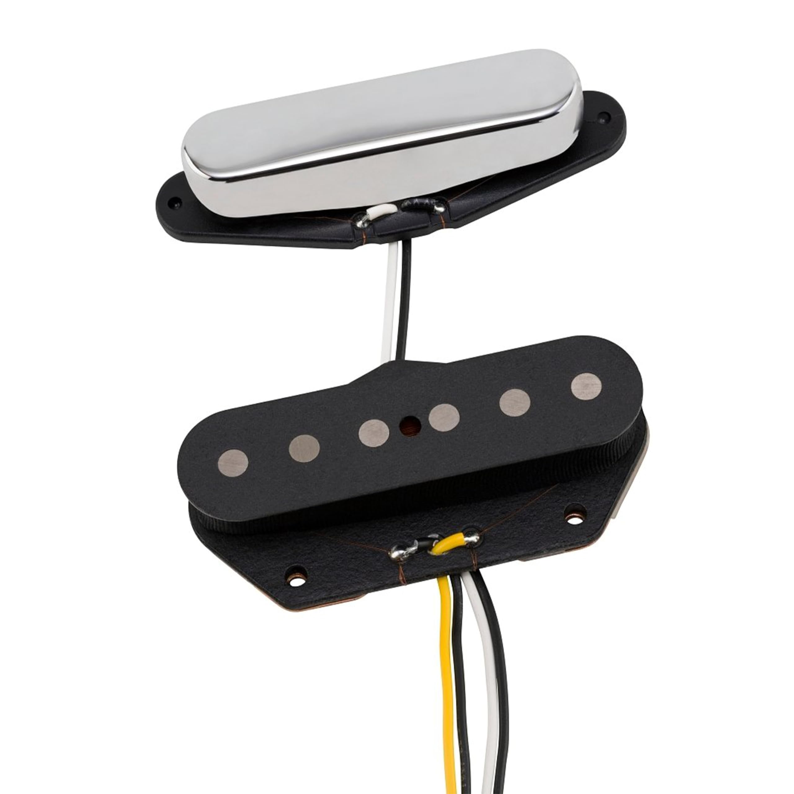 Fender Vintera '50s Vintage Telecaster Pickup Set Bundle with 12 Guitar Picks and Instrument Polishing Cloth - Black Bridge & Chrome Neck, Classic Tone & Style