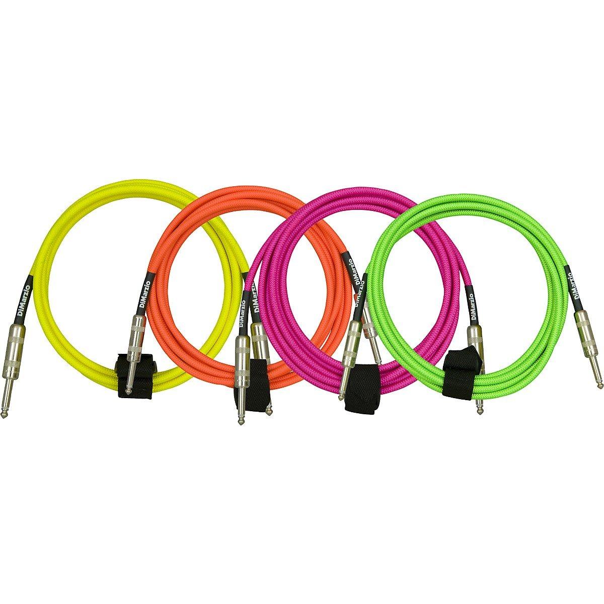 DiMarzio EP1718SSPK Braided Instrument Cable - Straight to Straight with Switchcraft Connectors - 18 Foot Neon Pink