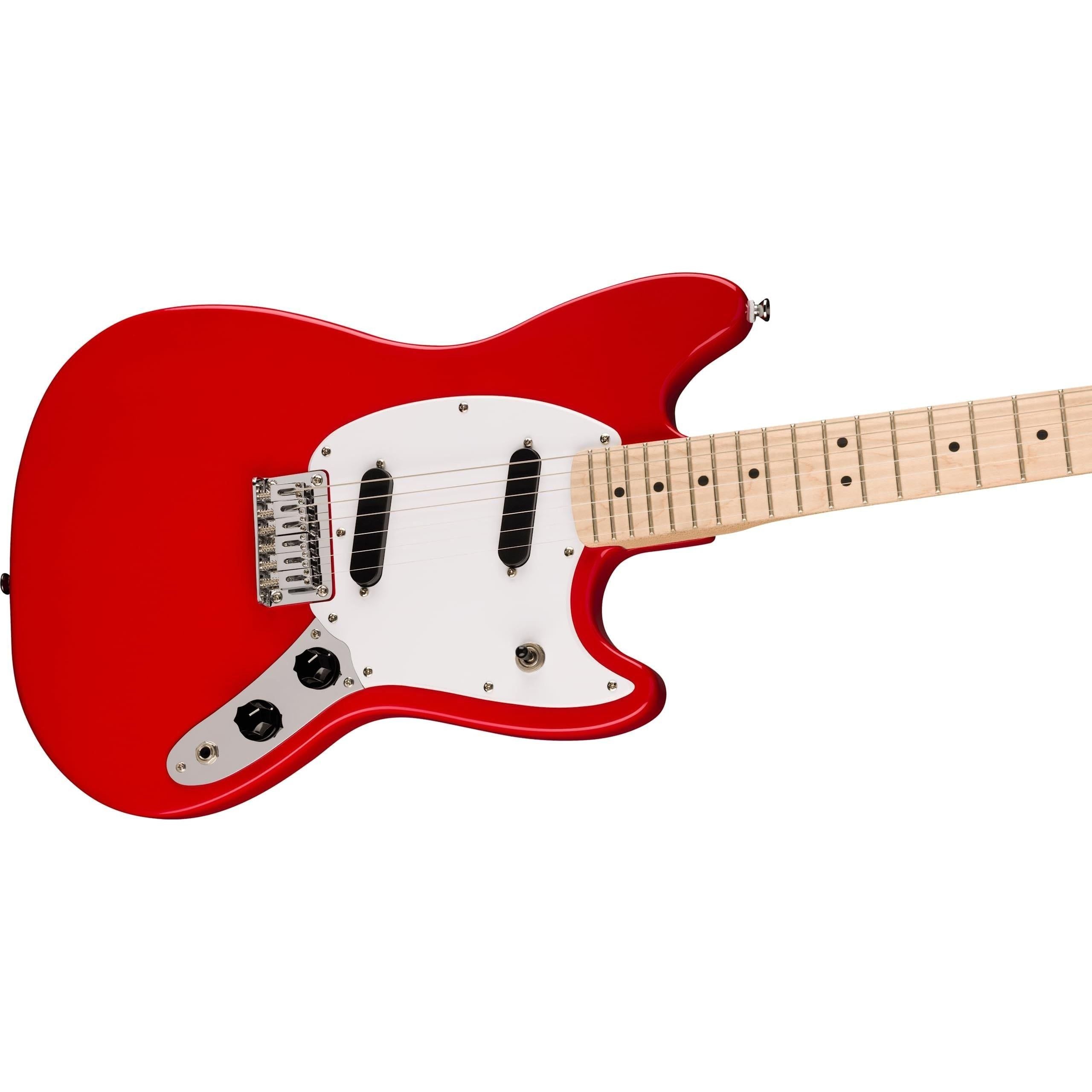 Squier Sonic Mustang Electric Guitar, with 2-Year Warranty, Torino Red, Maple Fingerboard