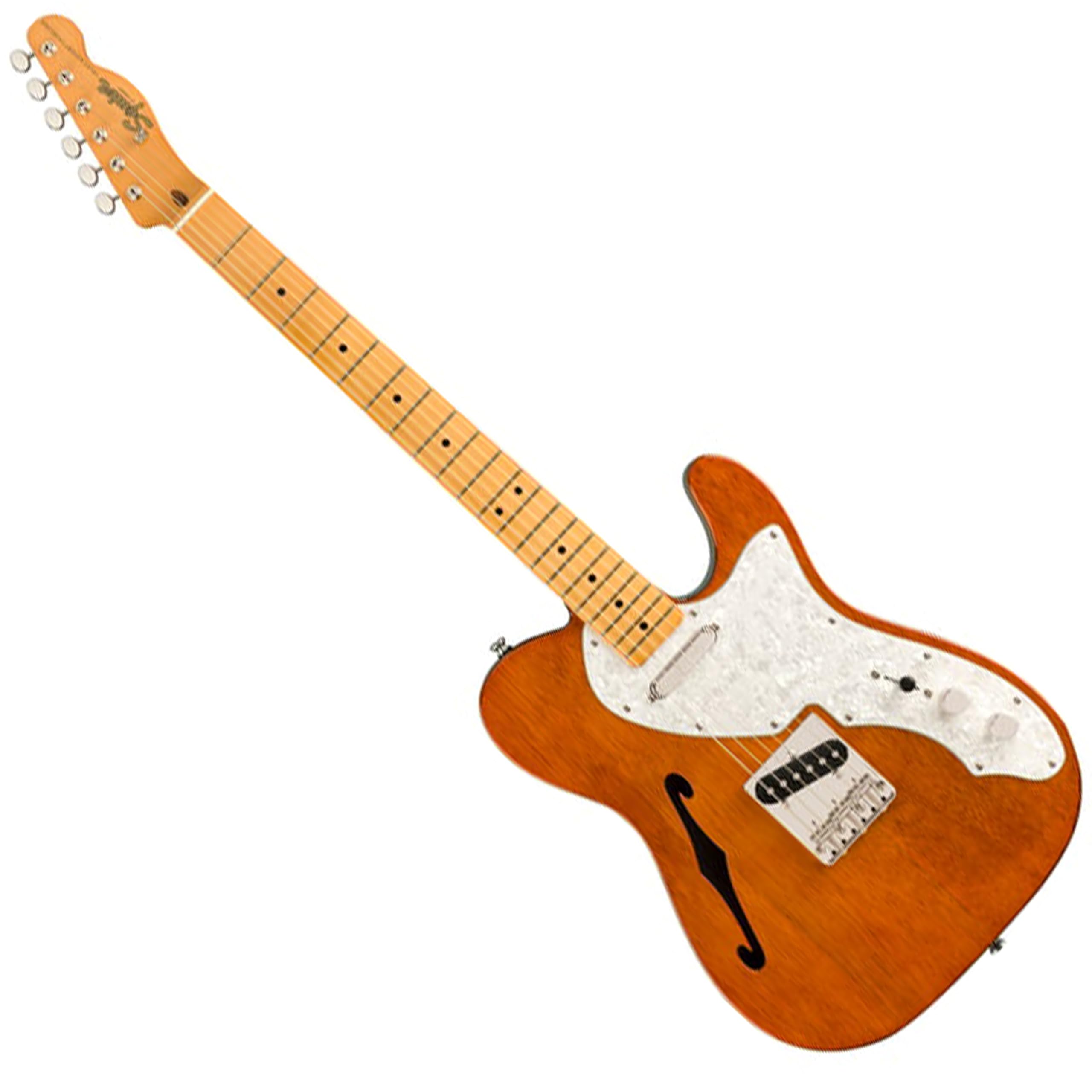 Squier Classic Vibe '60s Telecaster Thinline®, Maple Fingerboard, Natural - 0374067521 Bundle w/ 12-Pack Guitar Pick and Liquid Audio Polishing Cloth