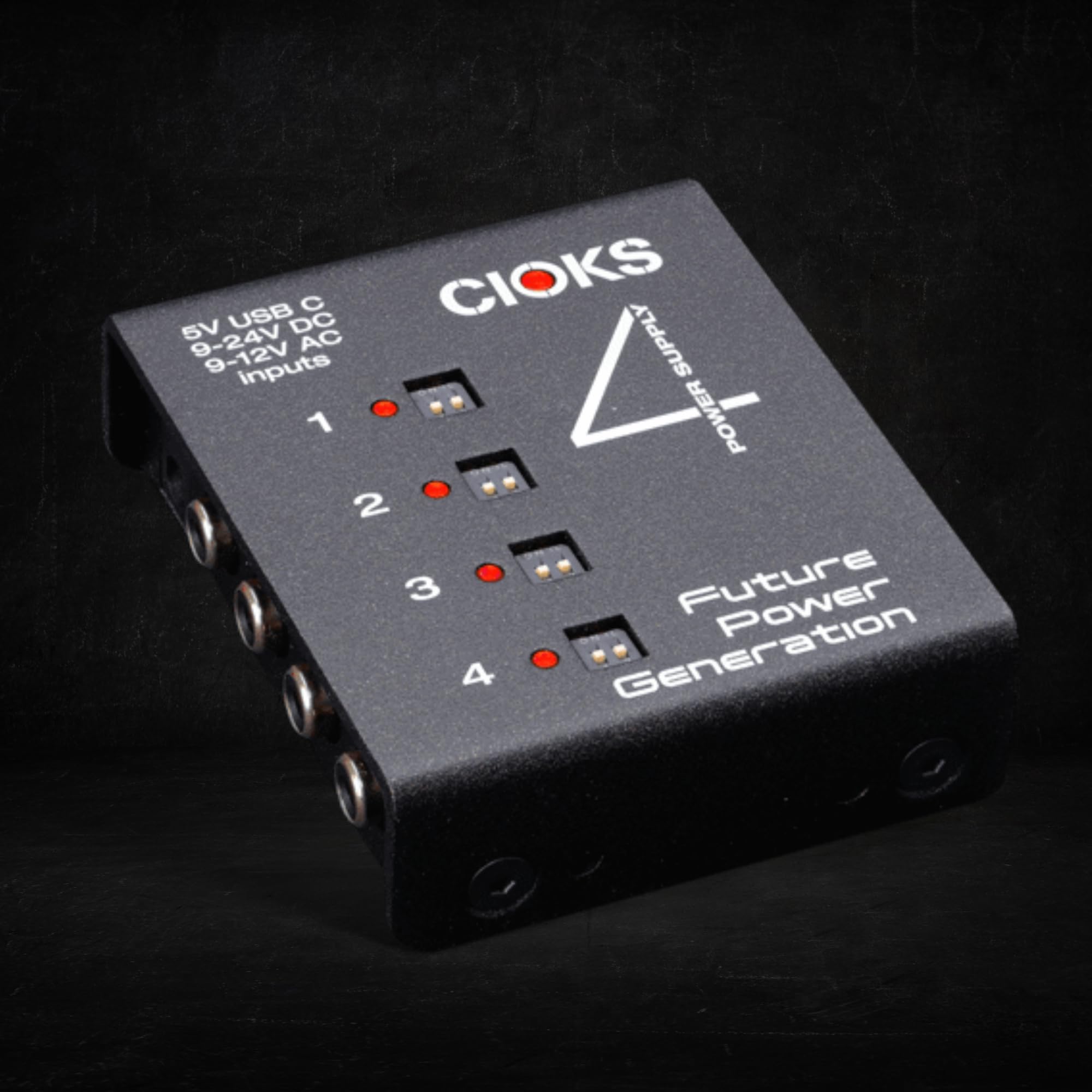 CIOKS C4E 4-output Expander Power Supply Bundle w/ 2-Pack Strukture S6P48 Woven Right Angle Patch Cable, 12-Pack Guitar Pick and Liquid Audio Polishing Cloth