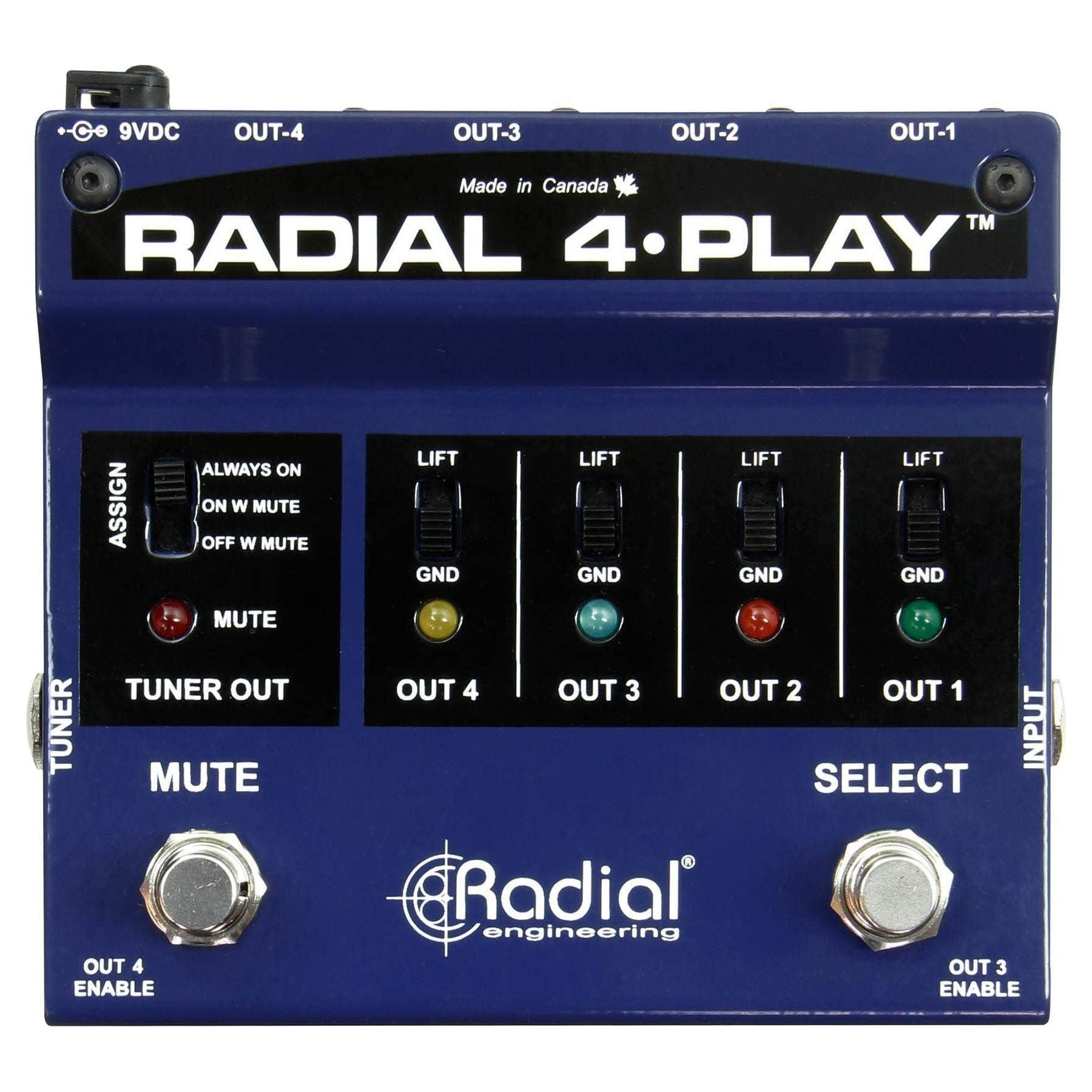 Radial 4-Play 4-Channel Output, Instrument Direct Box