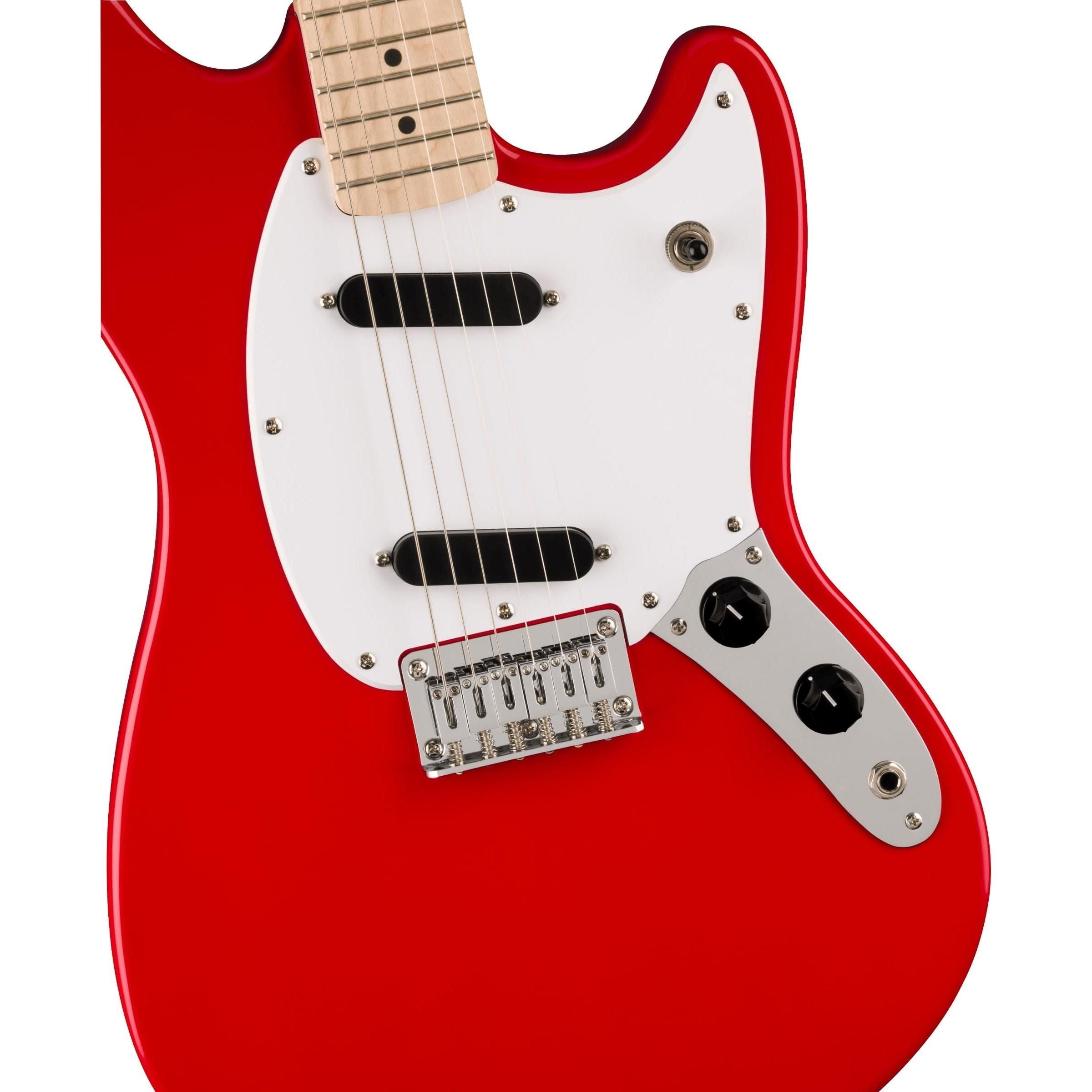 Squier Sonic Mustang Electric Guitar, with 2-Year Warranty, Torino Red, Maple Fingerboard