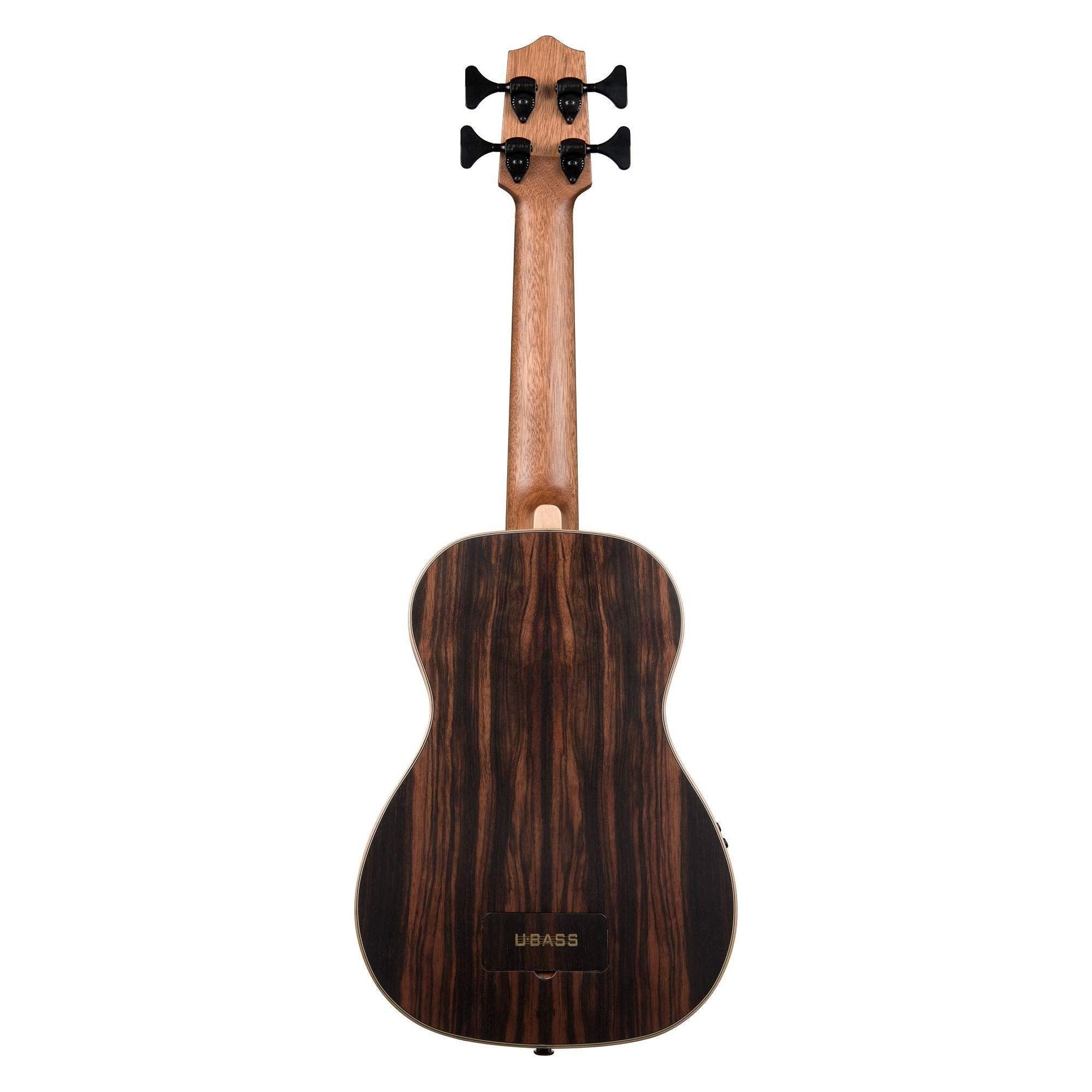 Kala UBASS EBY FL Acoustic Electric Bass Striped Ebony Frettless w Bag