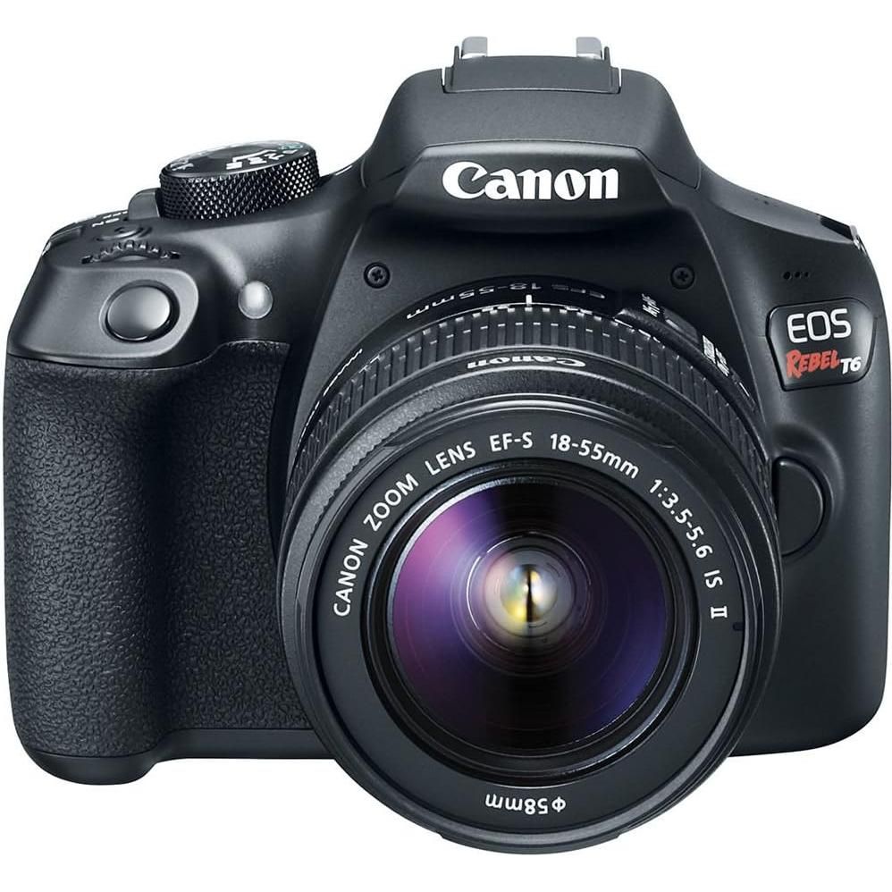 Canon EOS Rebel T6 Digital SLR Camera Kit with EF-S 18-55mm f/3.5-5.6 is II Lens, Built-in WiFi and NFC - Black