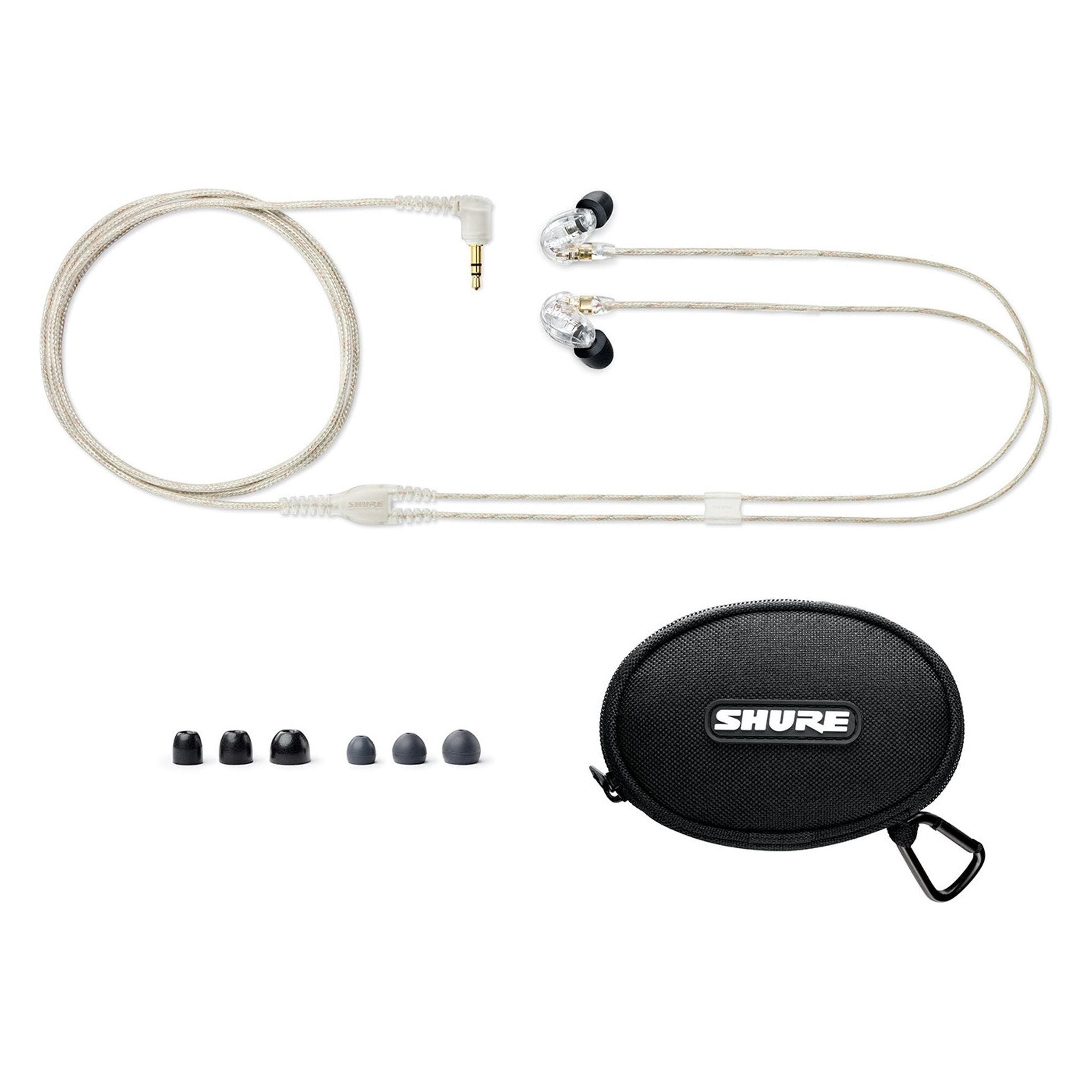 Shure SE215 PRO Wired Earbuds - Professional Sound Isolating Earphones, Clear Sound & Deep Bass, Single Dynamic MicroDriver, Secure Fit in Ear Monitor, Plus Carrying Case & Fit Kit - Clear (SE215-CL)