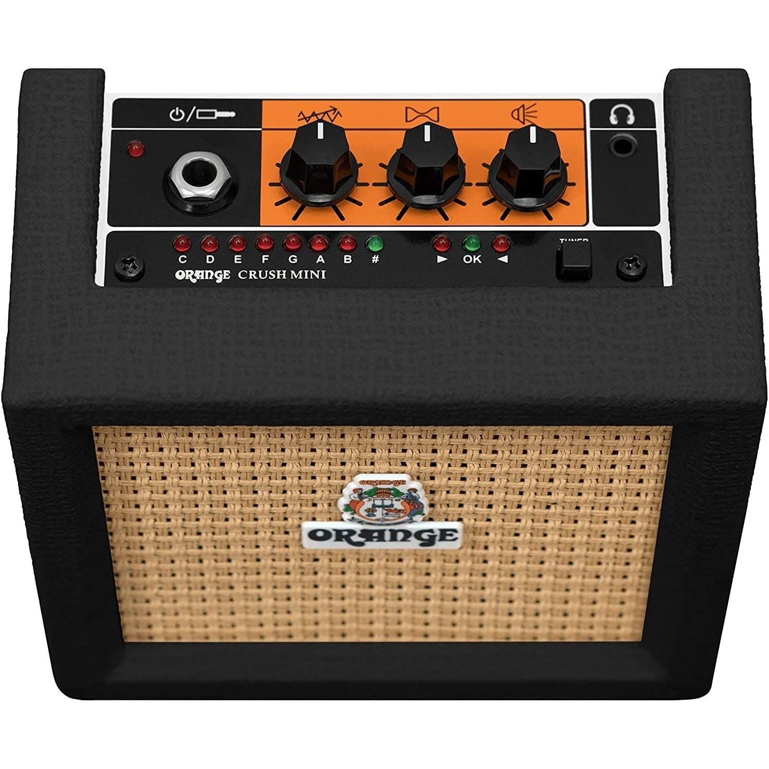 Orange Amplification Crush Mini 3-Watt Battery Powered Guitar Combo Amplifier (Black) Bundle w/ 2 Batteries & Liquid Audio Polishing Cloth (4 Items)