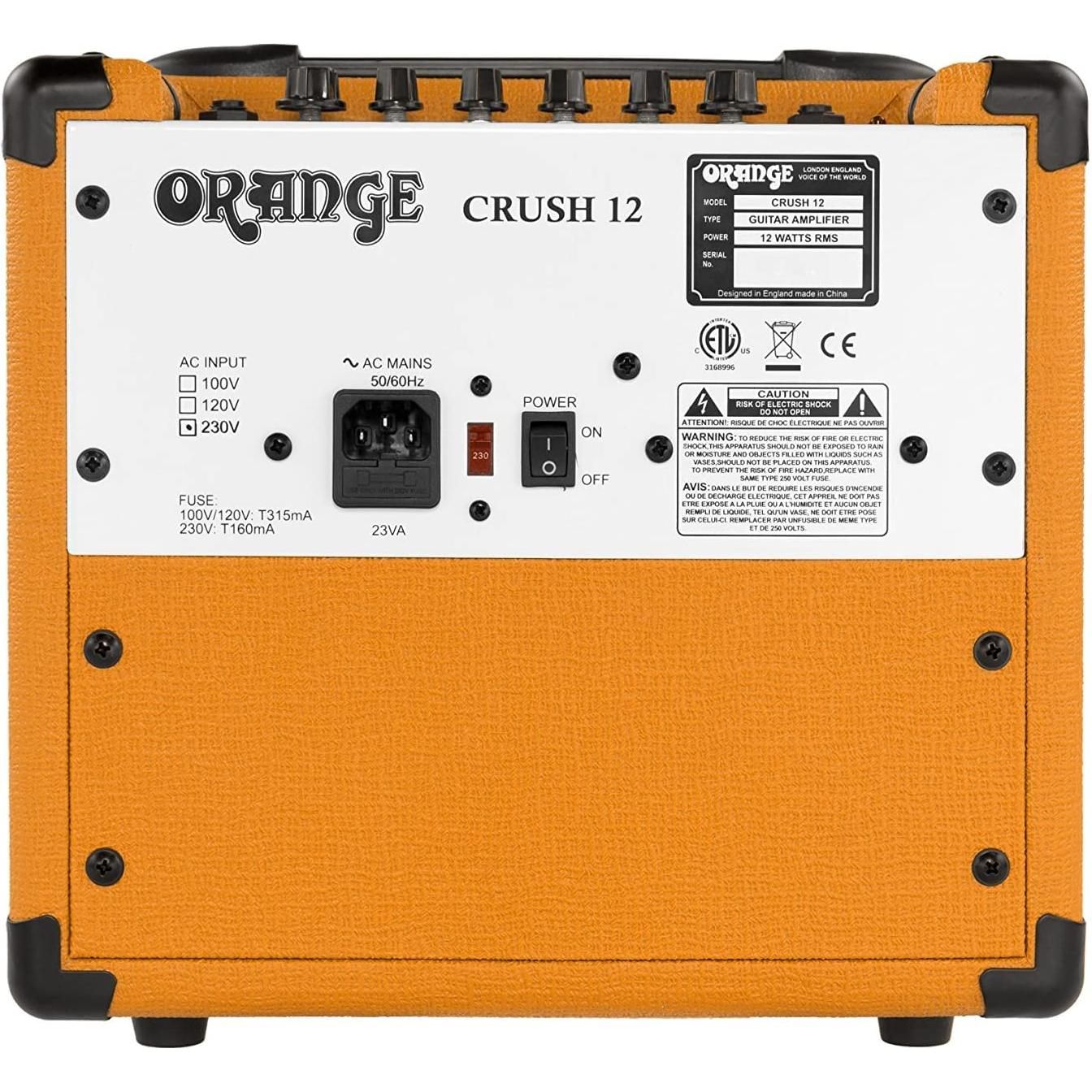 Orange Crush 12 12W 1x6 Guitar Combo Amp Bundle w/Pig Hog Woven Instrument Cable, Power Cable and Liquid Audio Polishing Cloth (3 Items)