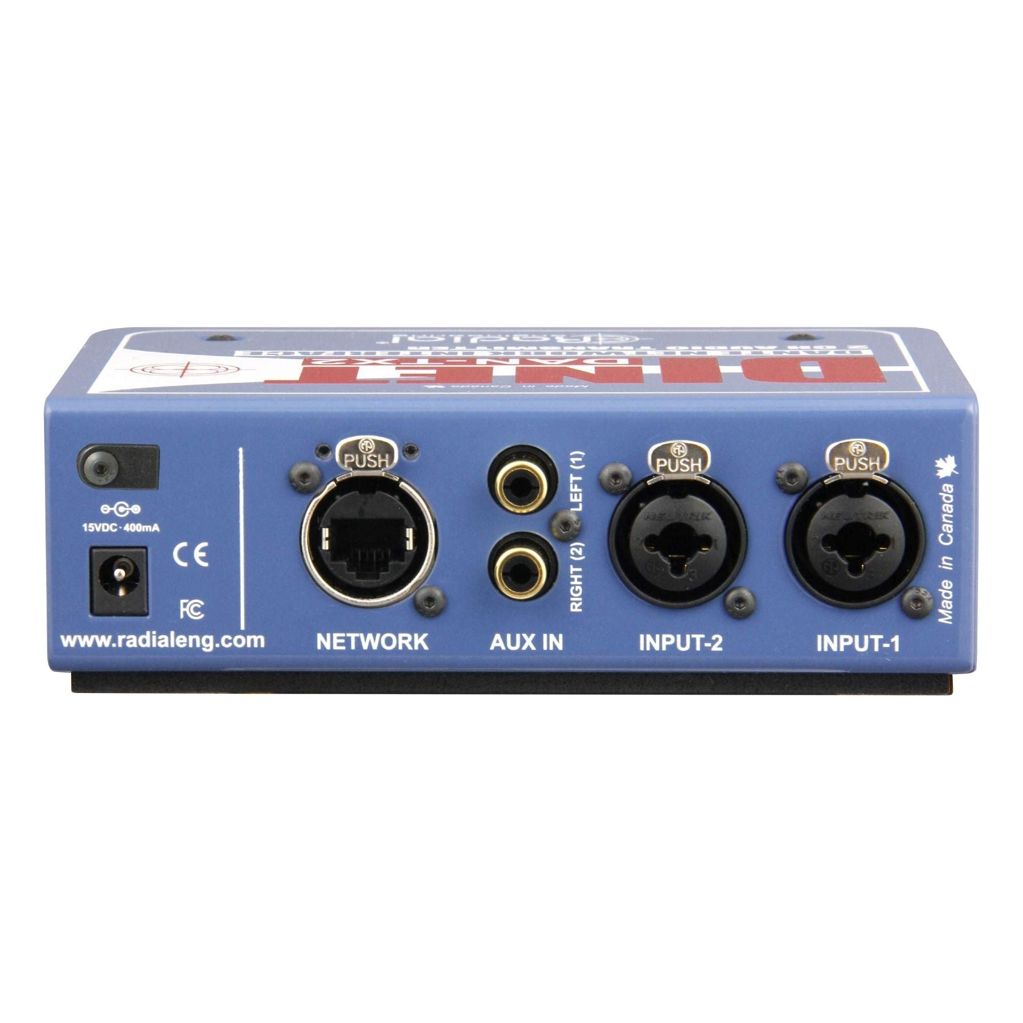 Radial DiNET DAN-TX2 2-Channel Dante Network Transmitter