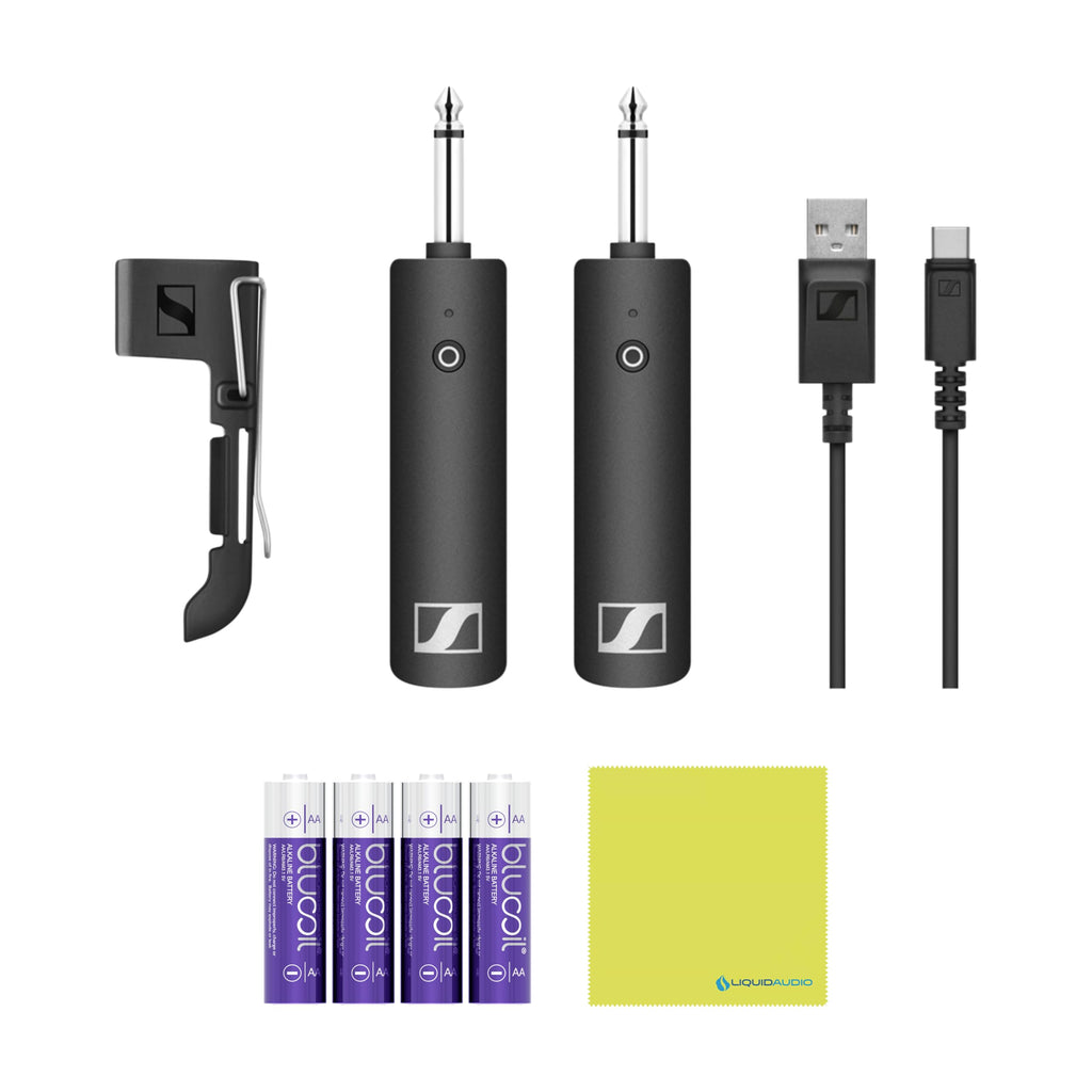 Liquid Audio Sennheiser XSW-D Instrument Base Set Wireless System w/ 4-Pack Blucoil AA Batteries Polishing Cloth