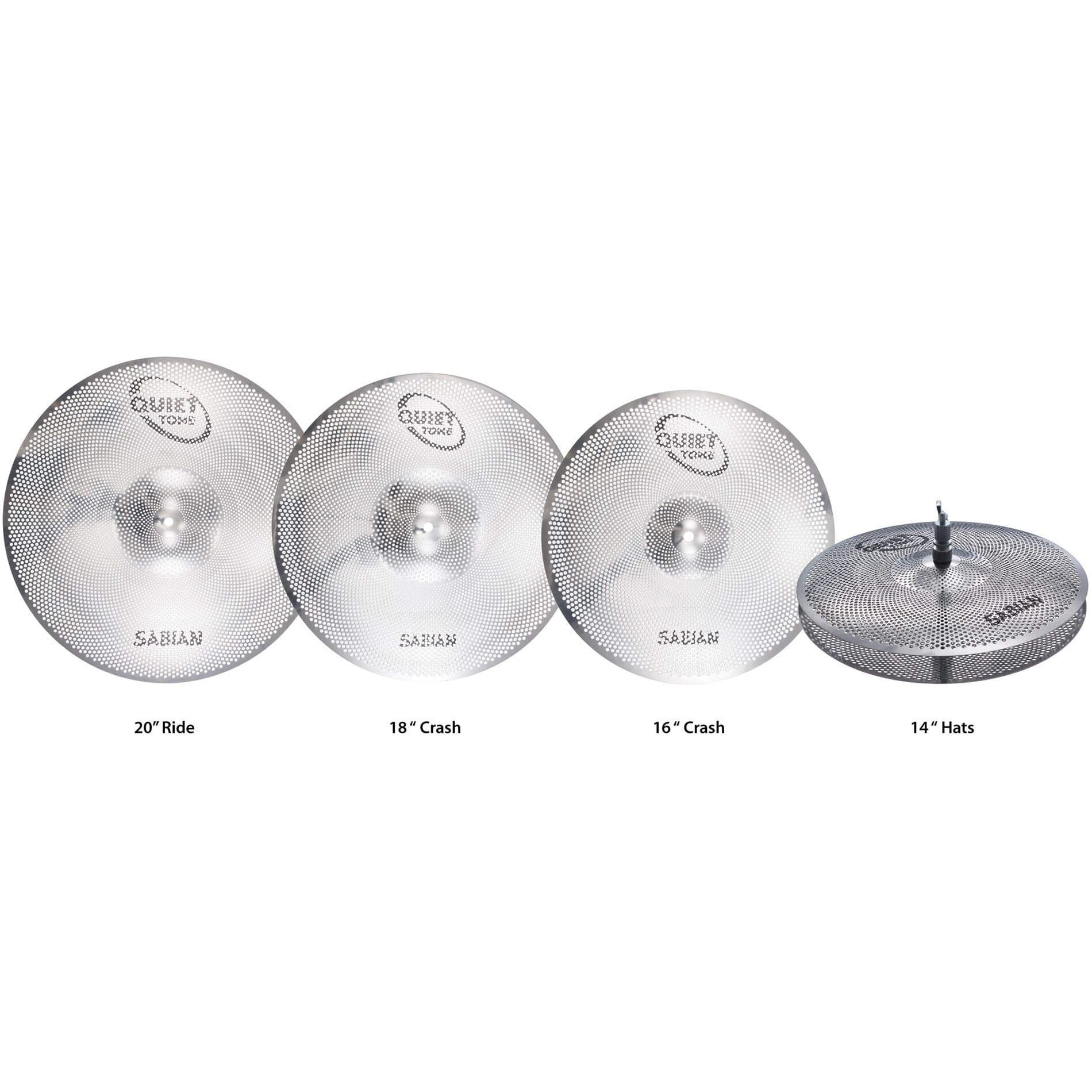 SABIAN Quiet Tone Practice Cymbals Set Qtpc504