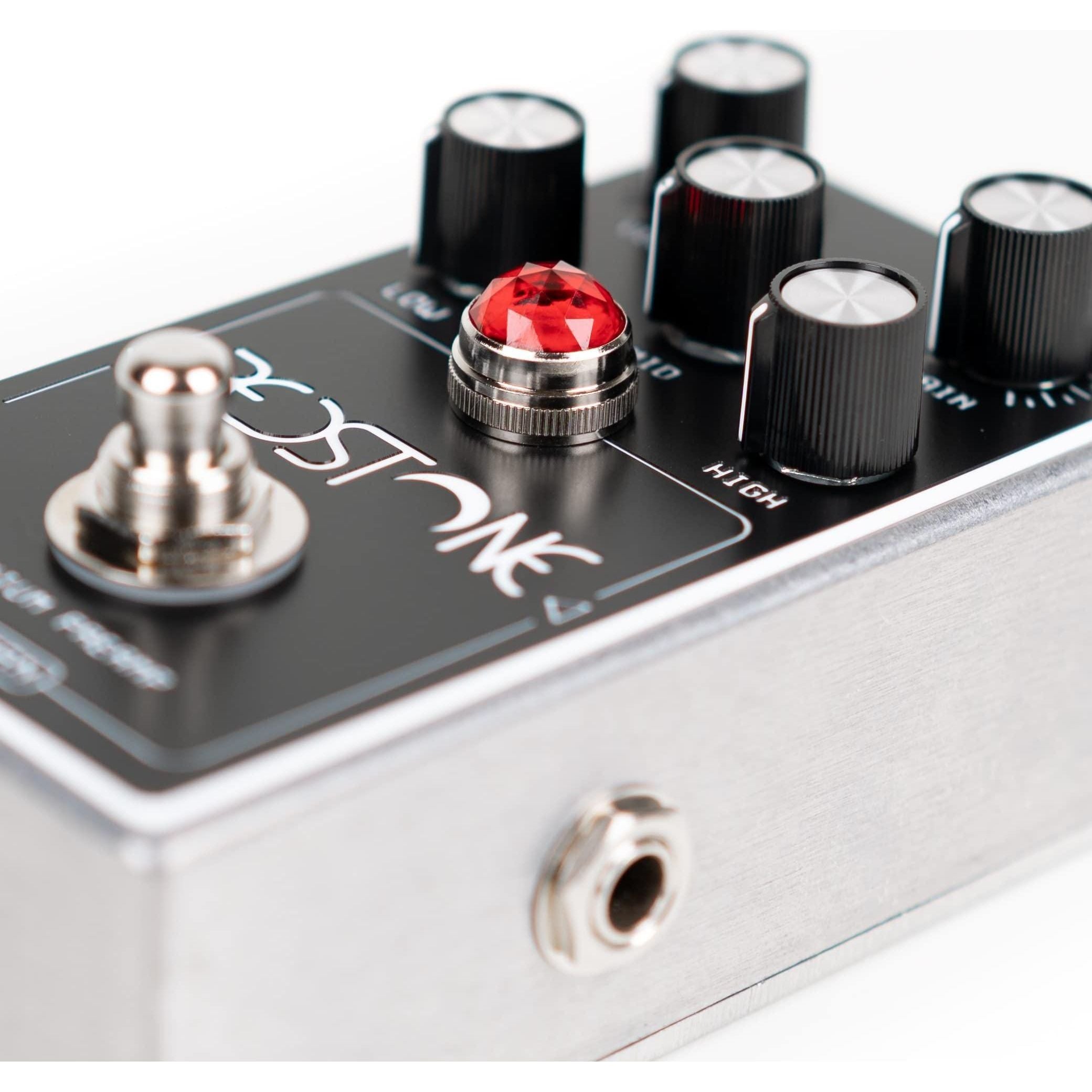 Spaceman Redstone: Germanium Preamp Guitar Effects Pedal - Silver Standard Edition with Volume, Gain and 3-Band Tone Stack Controls