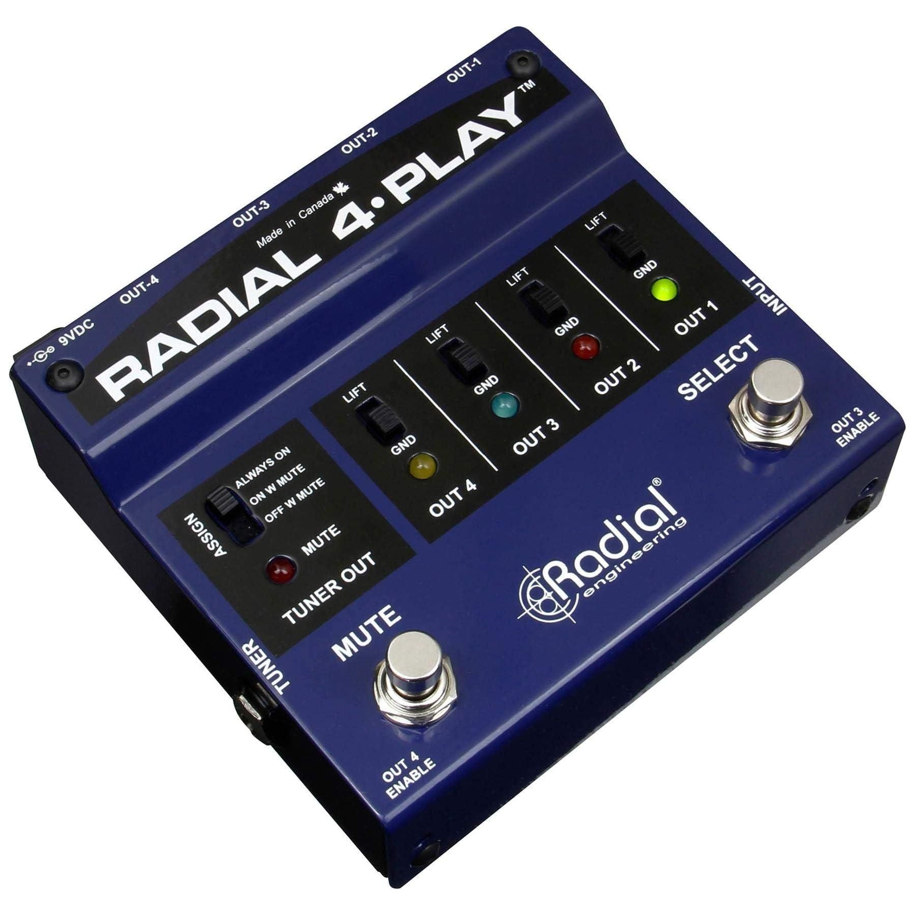 Radial 4-Play 4-Channel Output, Instrument Direct Box